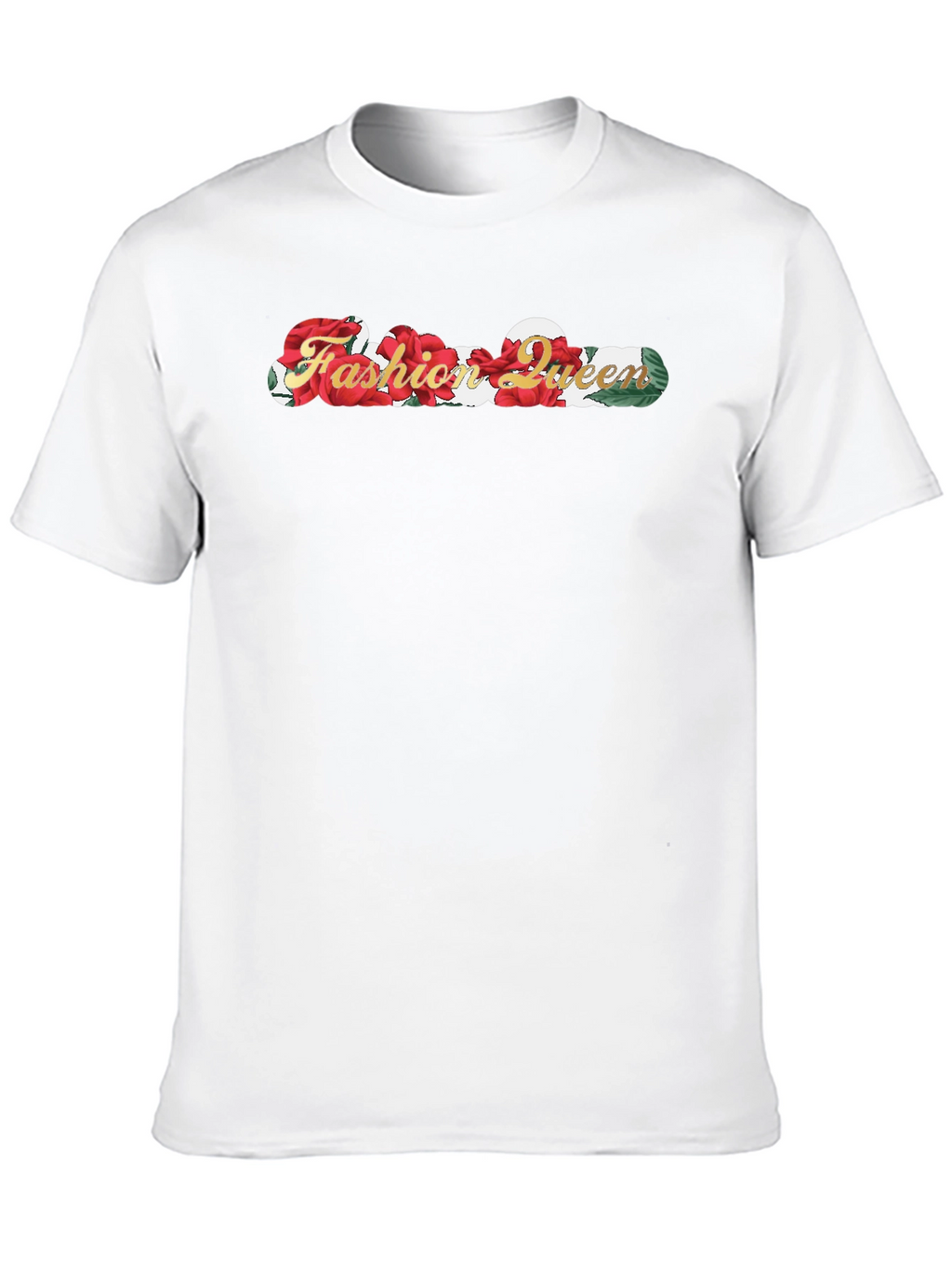 Fashion Queen Rose Graphic Black T-Shirt