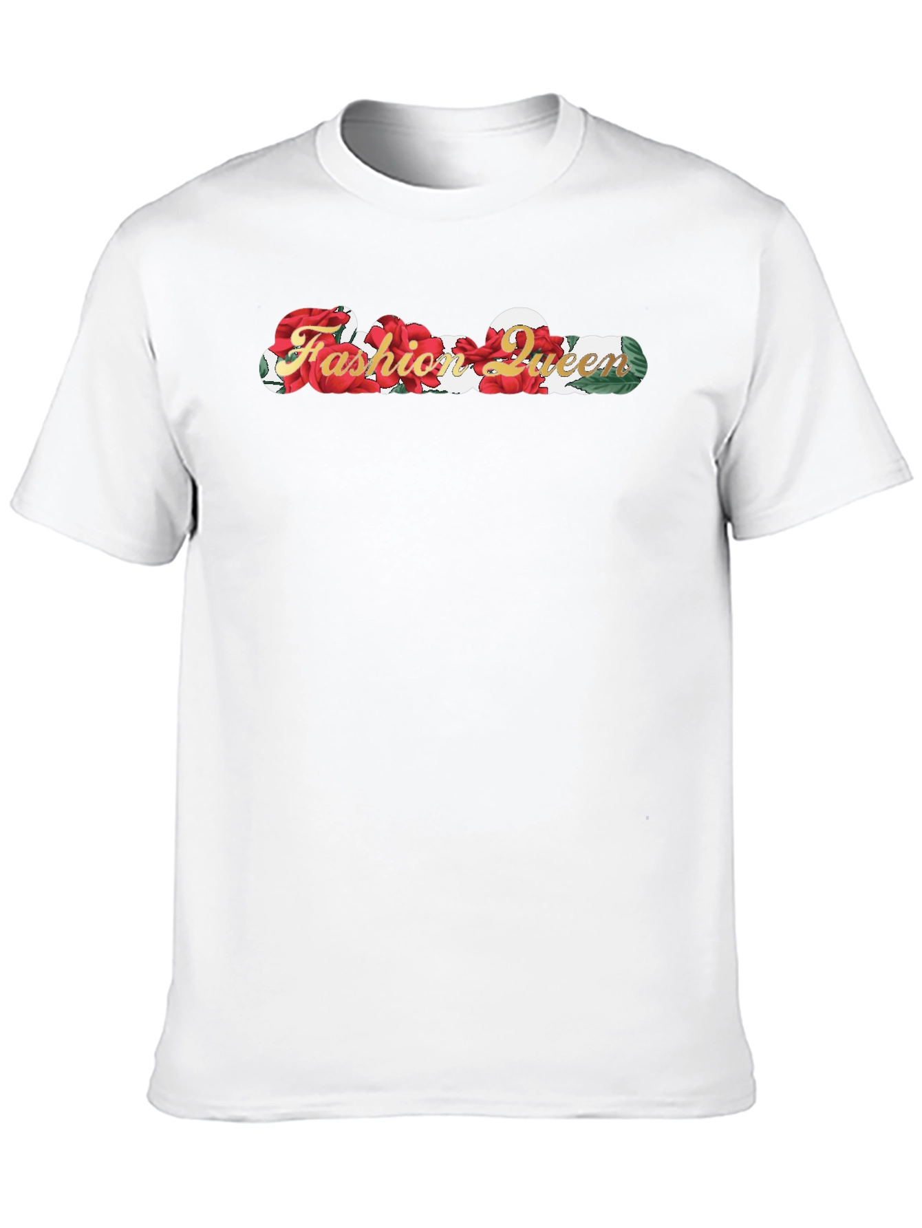 Fashion Queen Rose Graphic Black T-Shirt