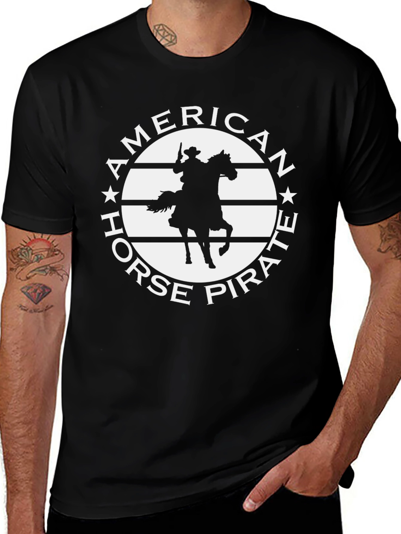 American Horse Pirate Graphic T-Shirt
