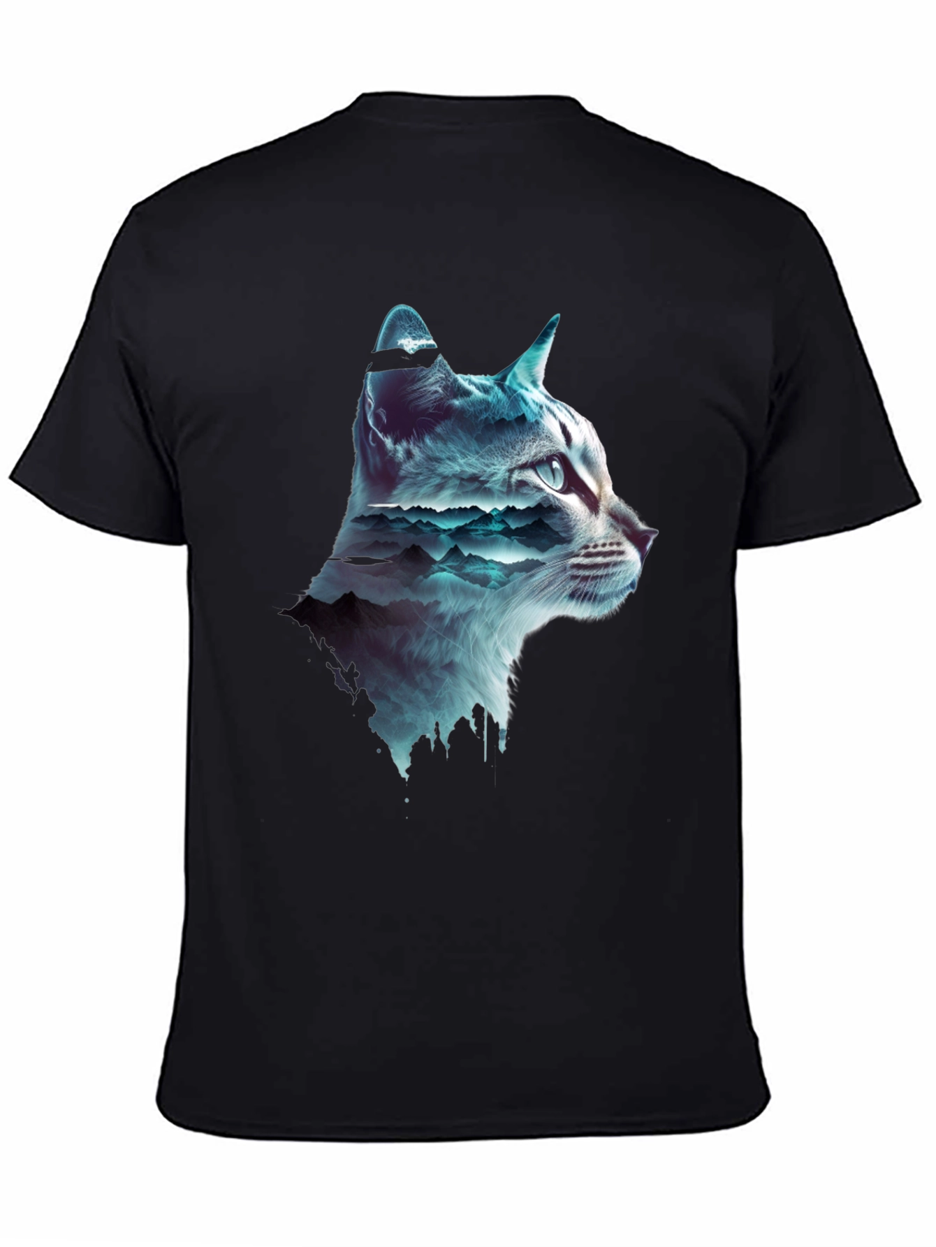 Cat Silhouette Mountainscape T-Shirt