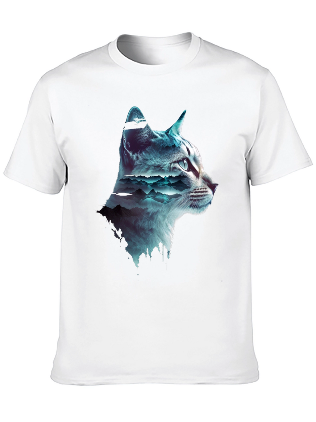 Cat Silhouette Mountainscape T-Shirt