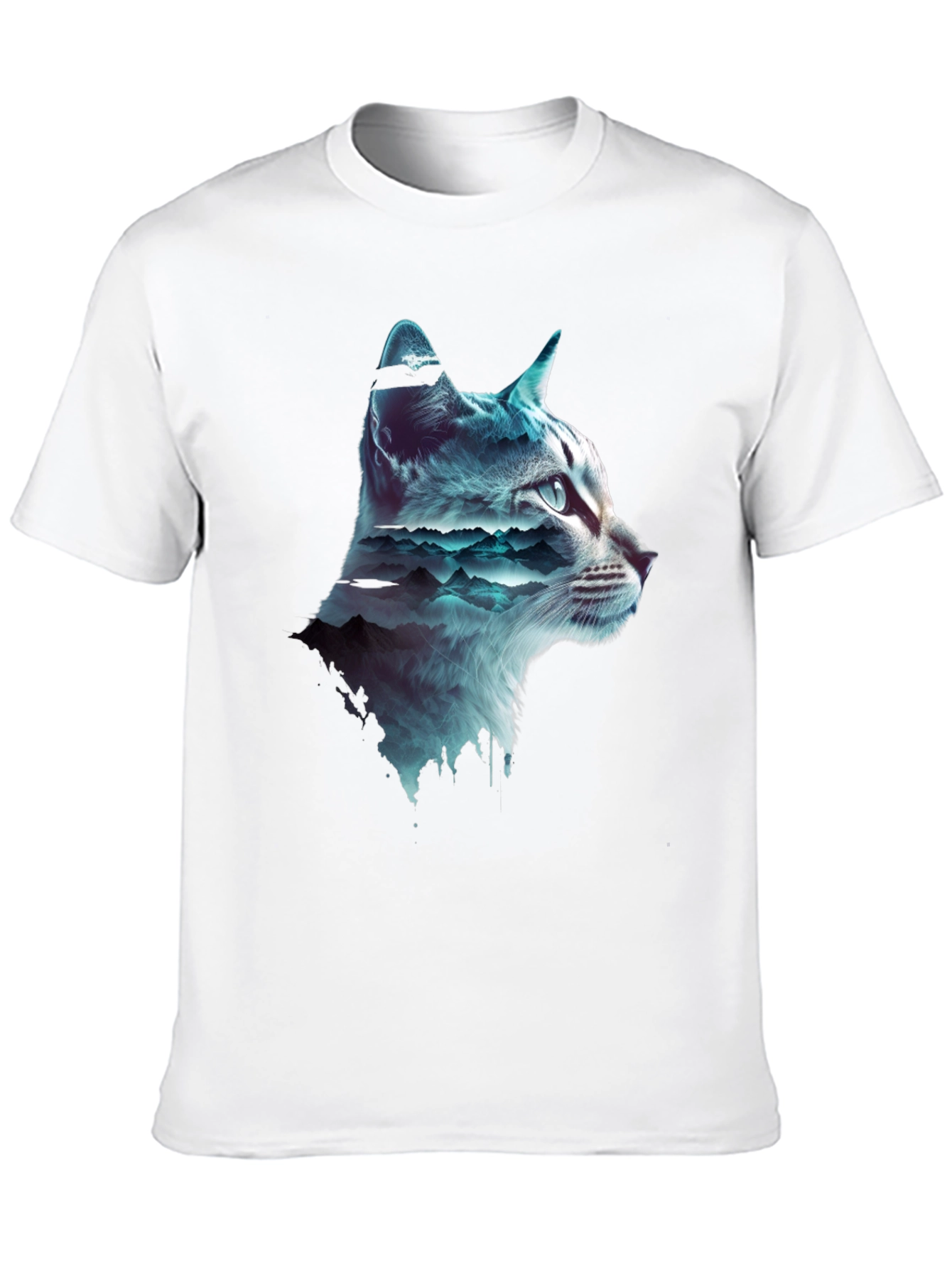 Cat Silhouette Mountainscape T-Shirt