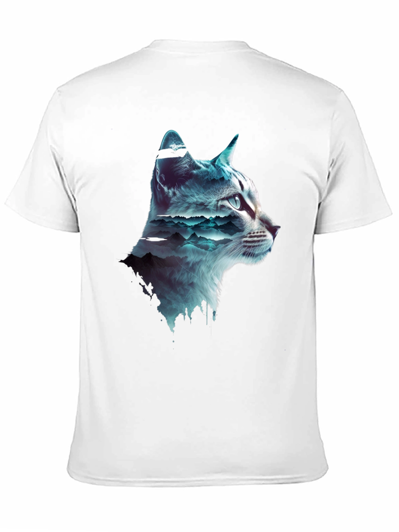 Cat Silhouette Mountainscape T-Shirt