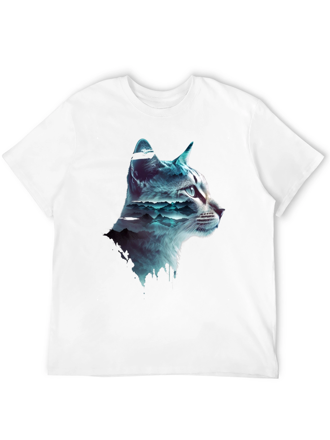Cat Silhouette Mountainscape T-Shirt
