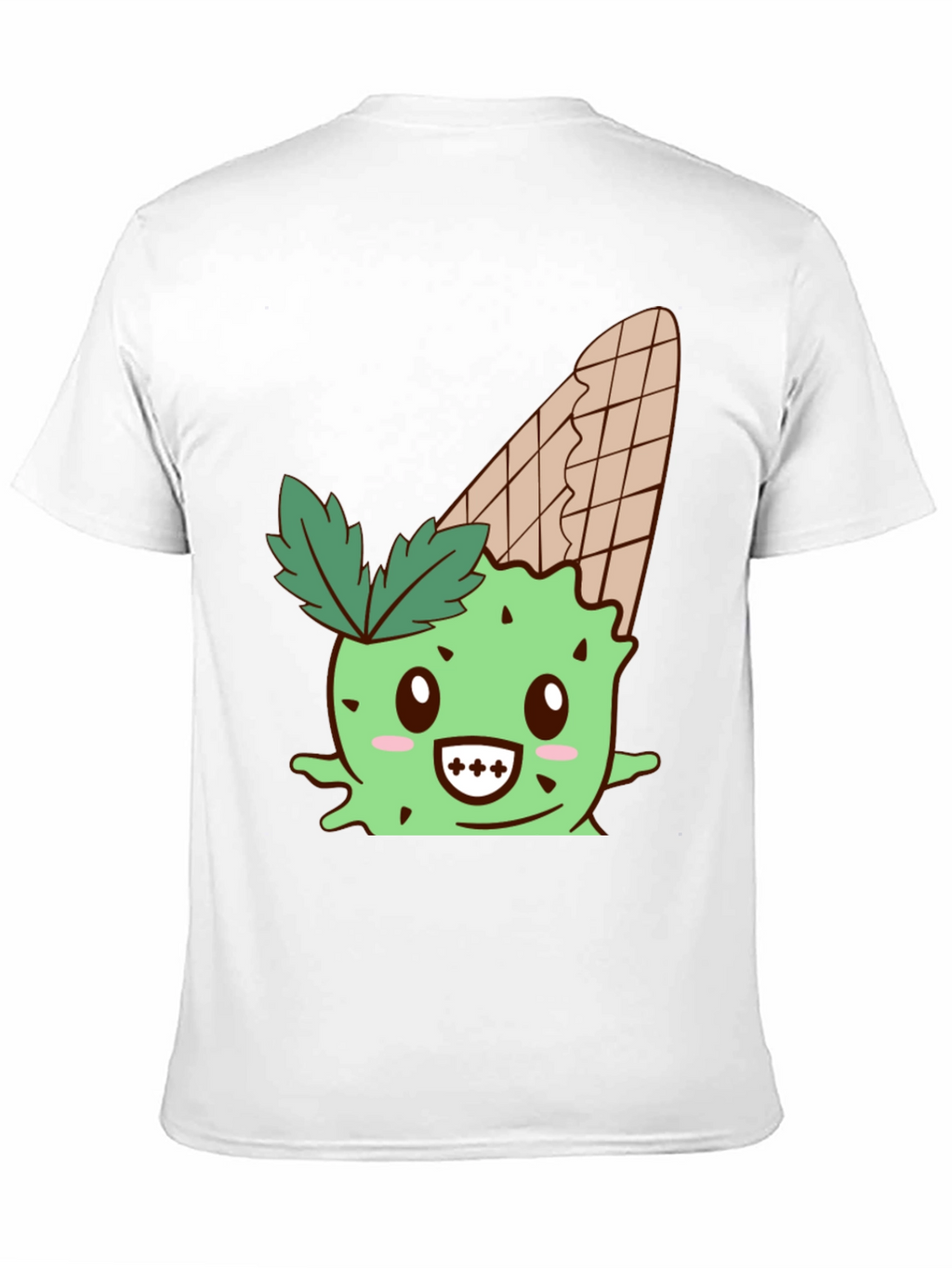 Cute Ice Cream Cactus Graphic Tee - Black