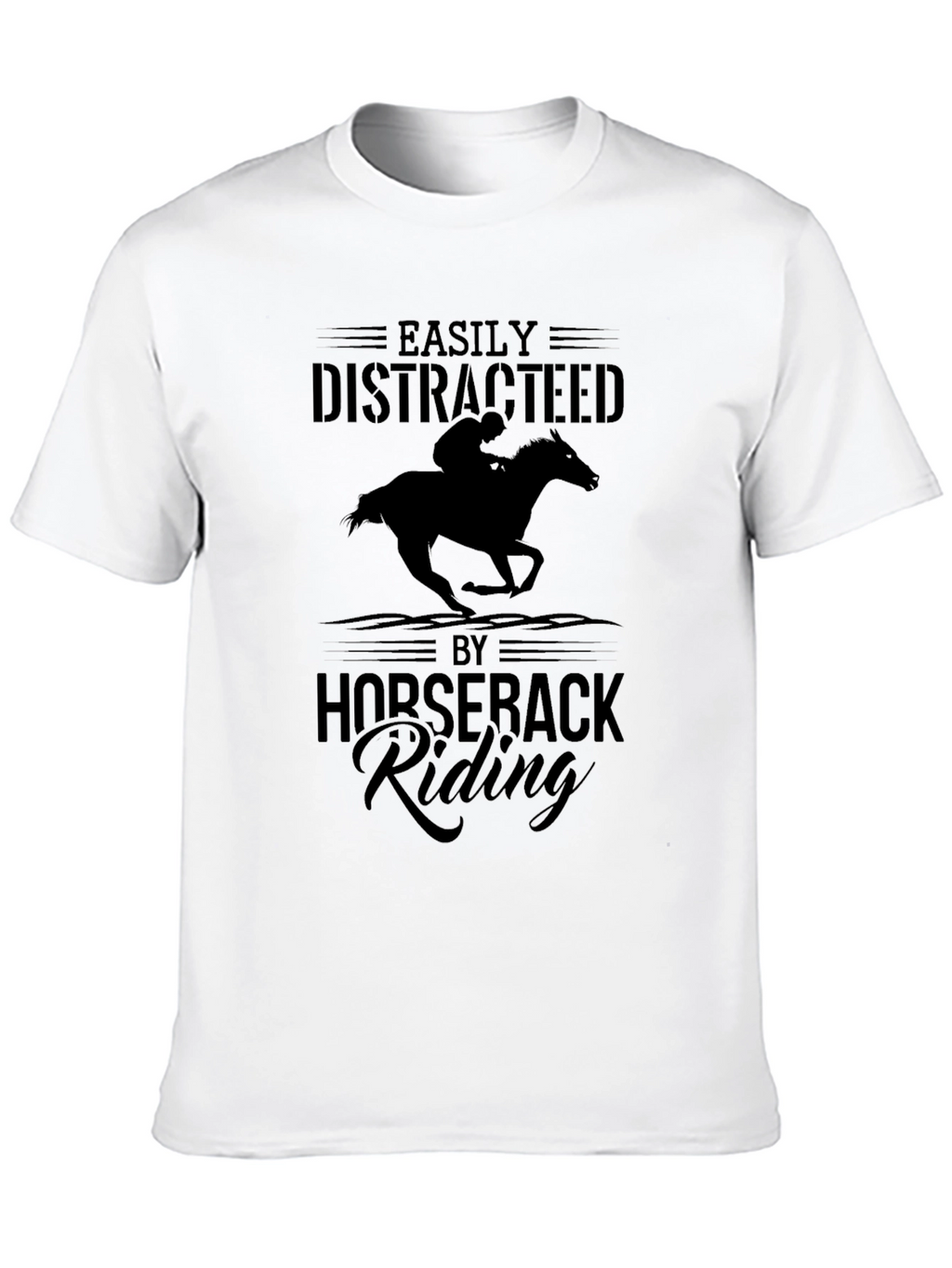 Easily Distracted By Horseback Riding Graphic Tee
