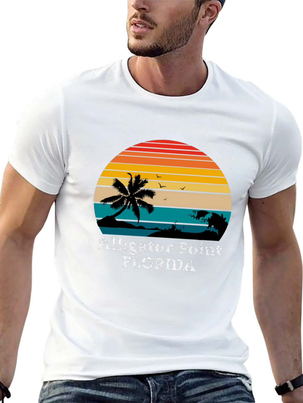 Alligator Point Florida Retro Sunset T-Shirt