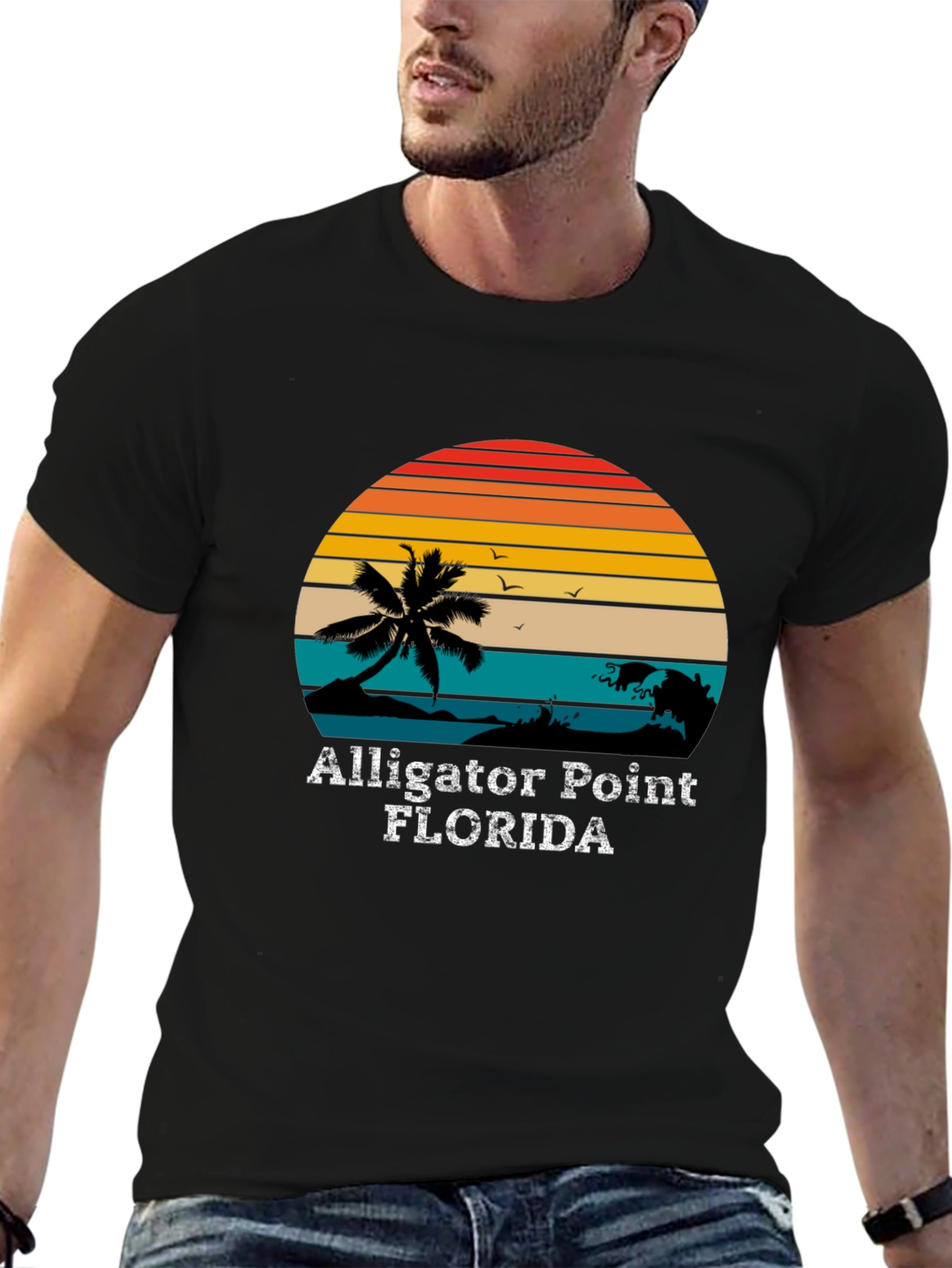 Alligator Point Florida Retro Sunset T-Shirt