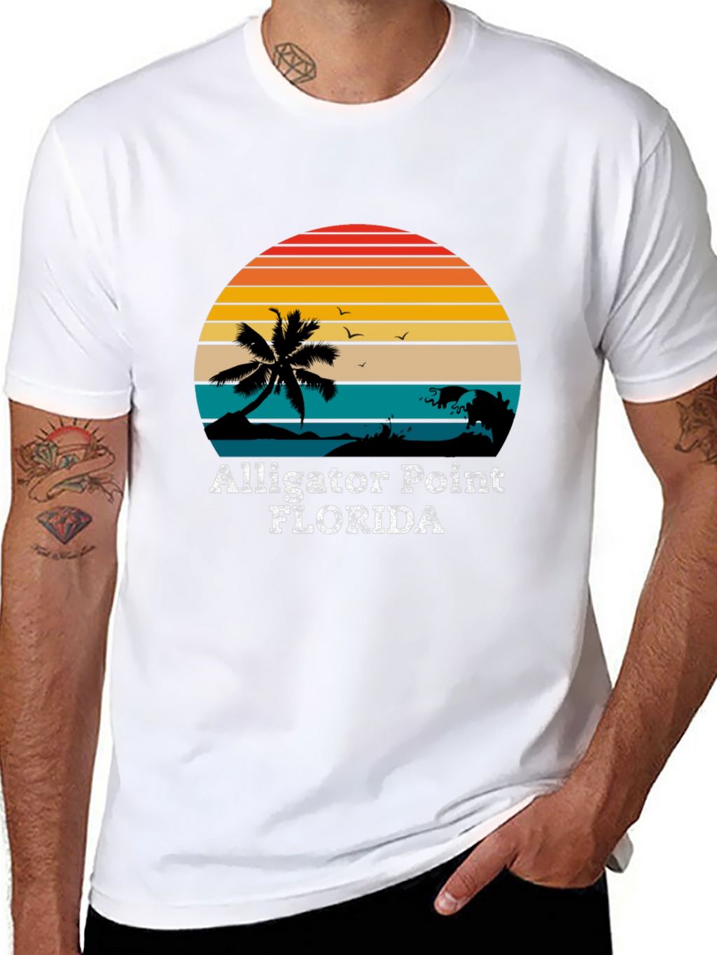 Alligator Point Florida Retro Sunset T-Shirt