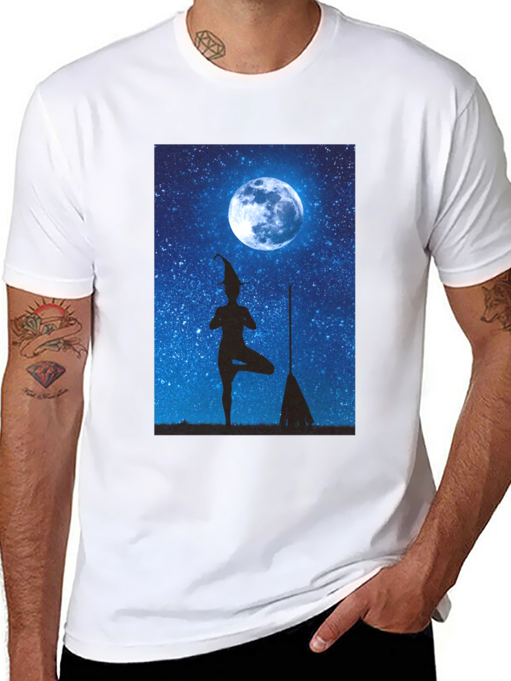 Witch Yoga Moon T-Shirt - Halloween Style