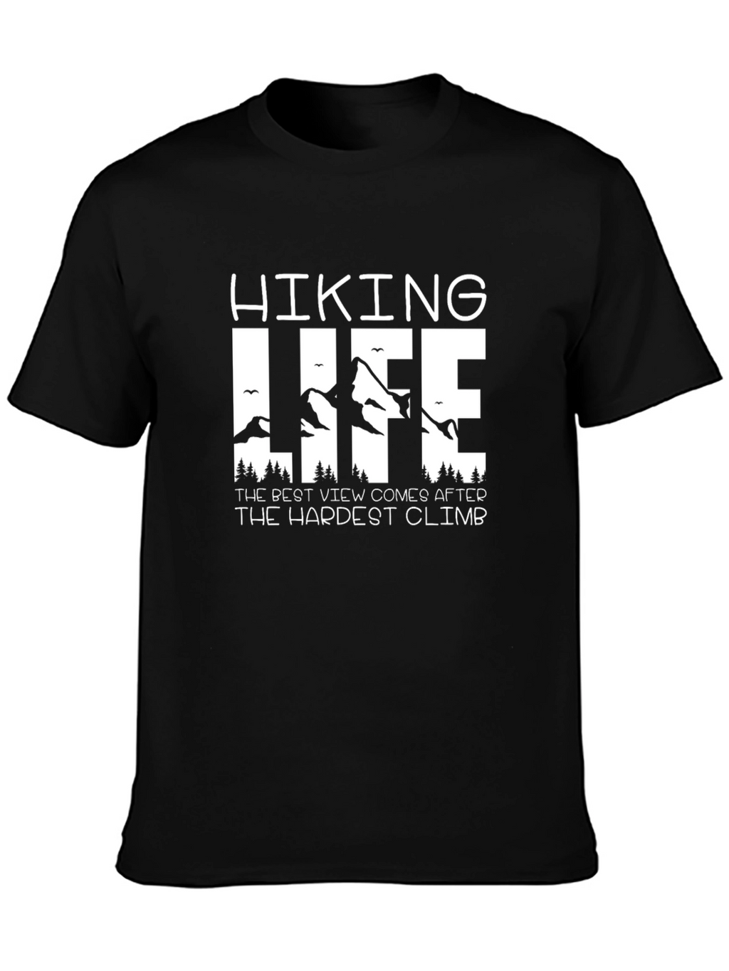 Hiking Life Black T-Shirt - Mountain Adventure
