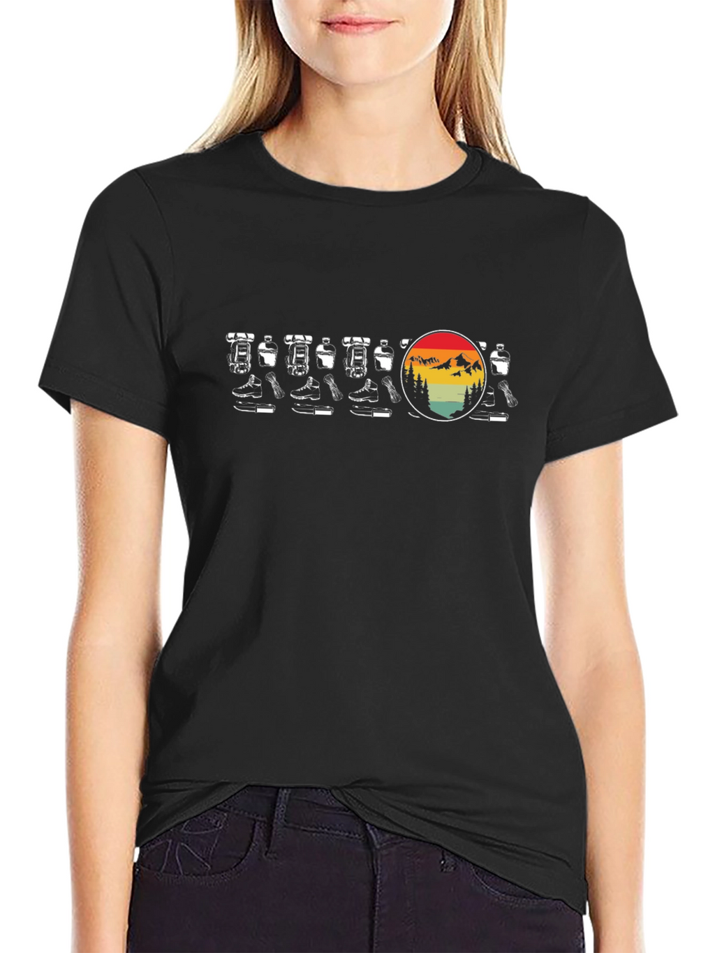 Retro Hiking Boots T-Shirt - Mountain Adventure Style