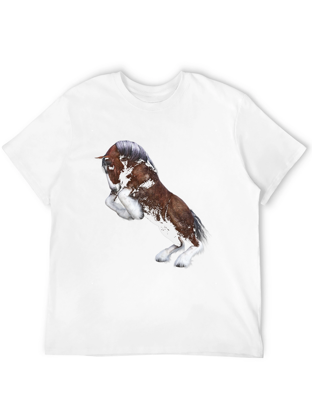 Horse Graphic Black T-Shirt for Men