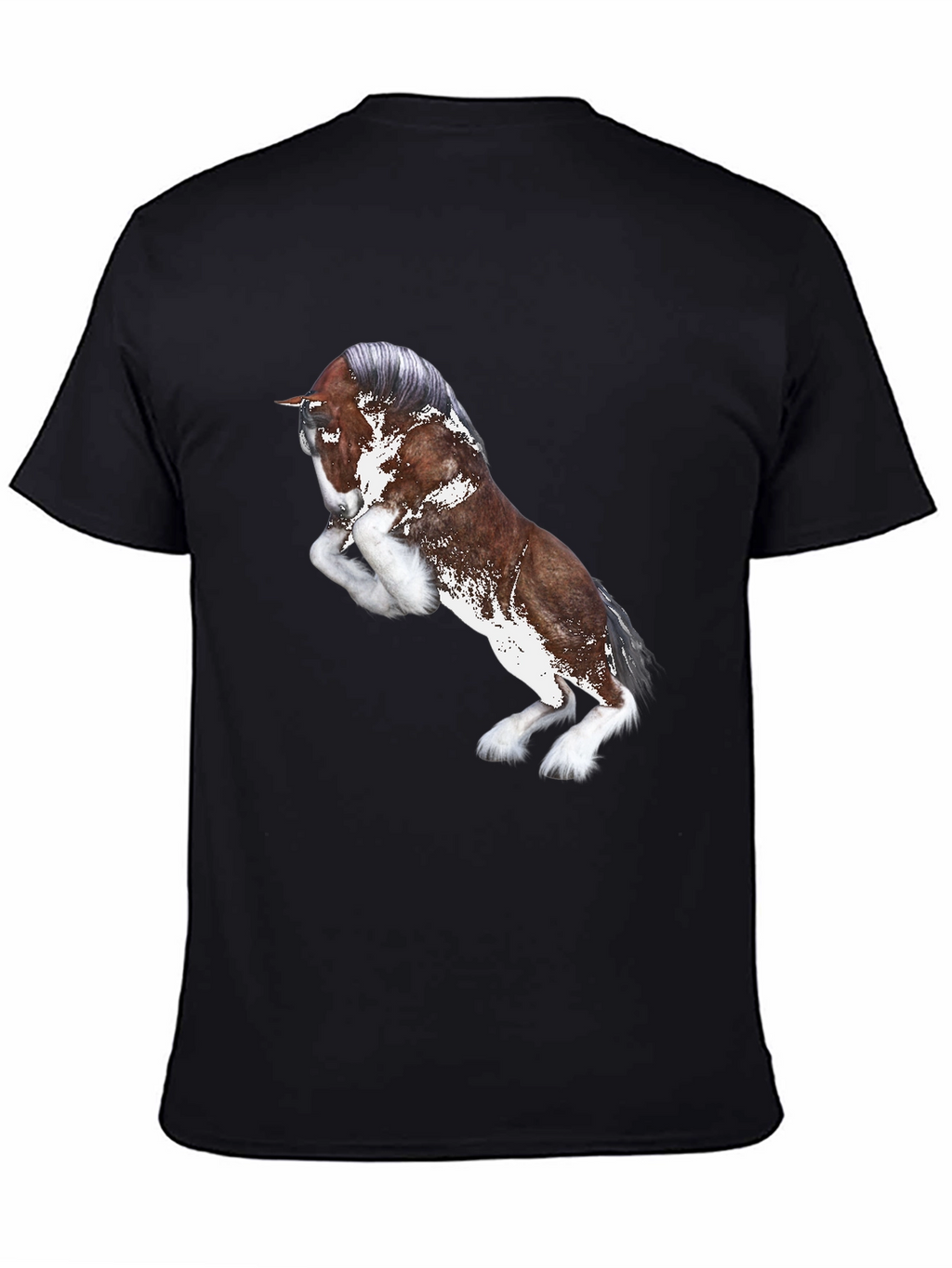 Horse Graphic Black T-Shirt for Men