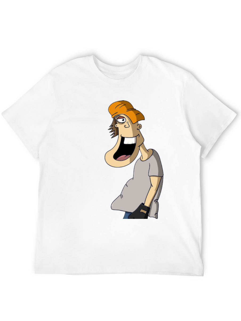 Cartoon Character Graphic Tee - Black Cotton Blend