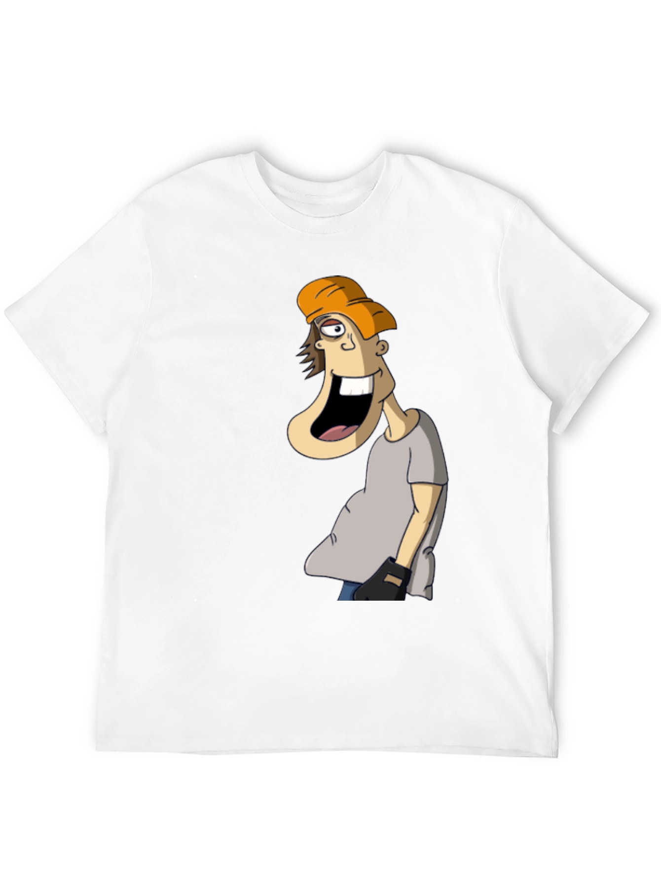 Cartoon Character Graphic Tee - Black Cotton Blend