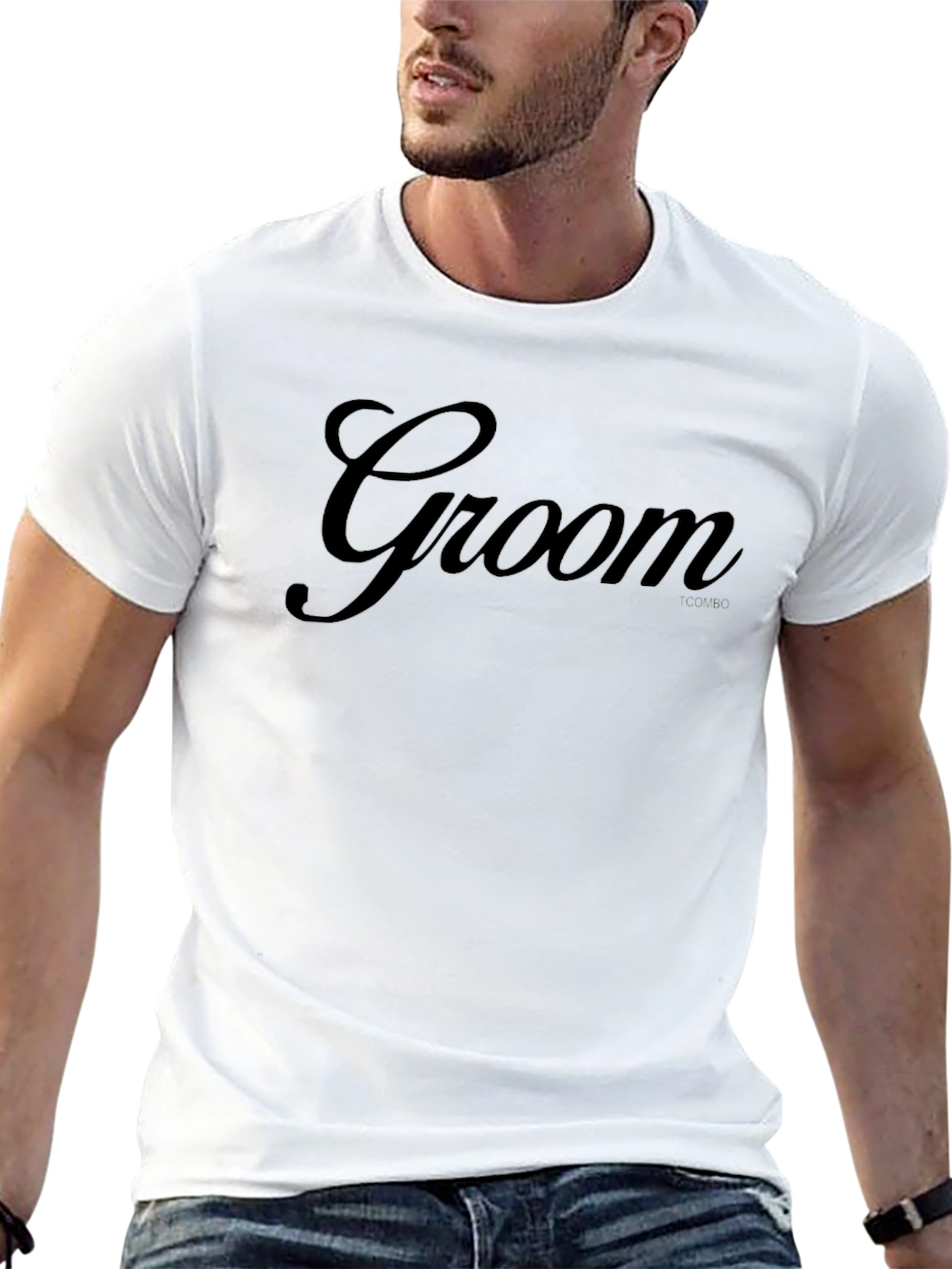 Groom Script T-Shirt - Black Wedding Apparel