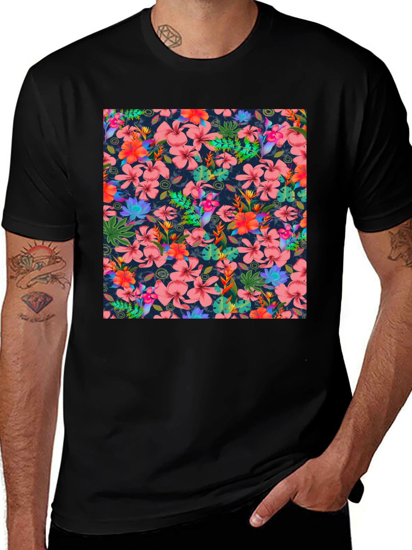 Tropical Floral Print T-Shirt