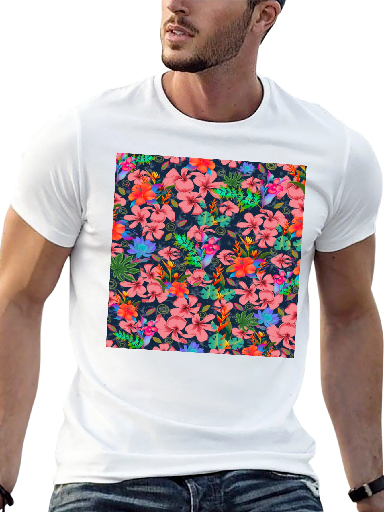 Tropical Floral Print T-Shirt