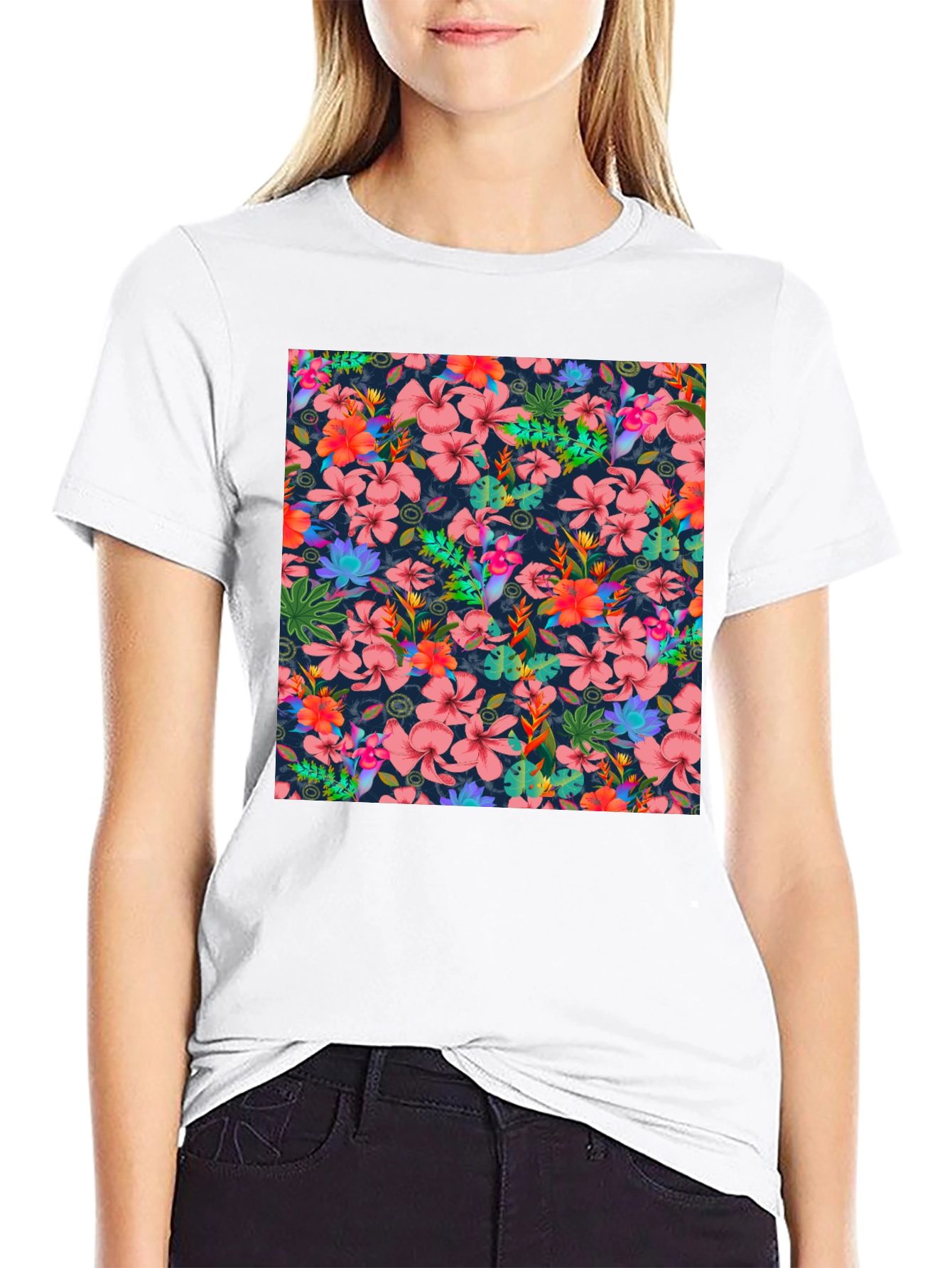 Tropical Floral Print T-Shirt