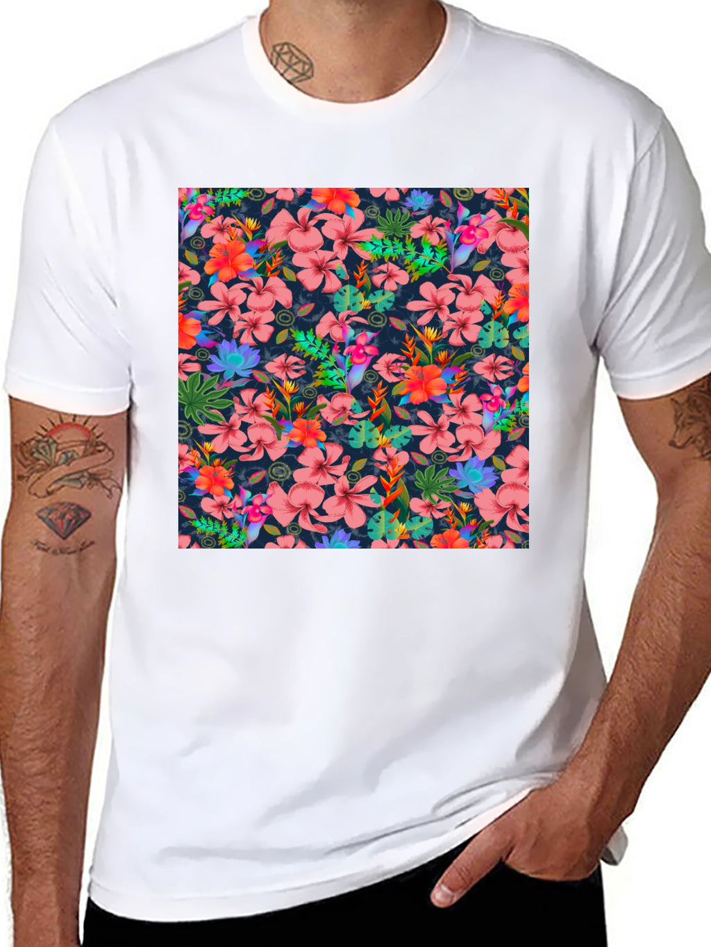 Tropical Floral Print T-Shirt