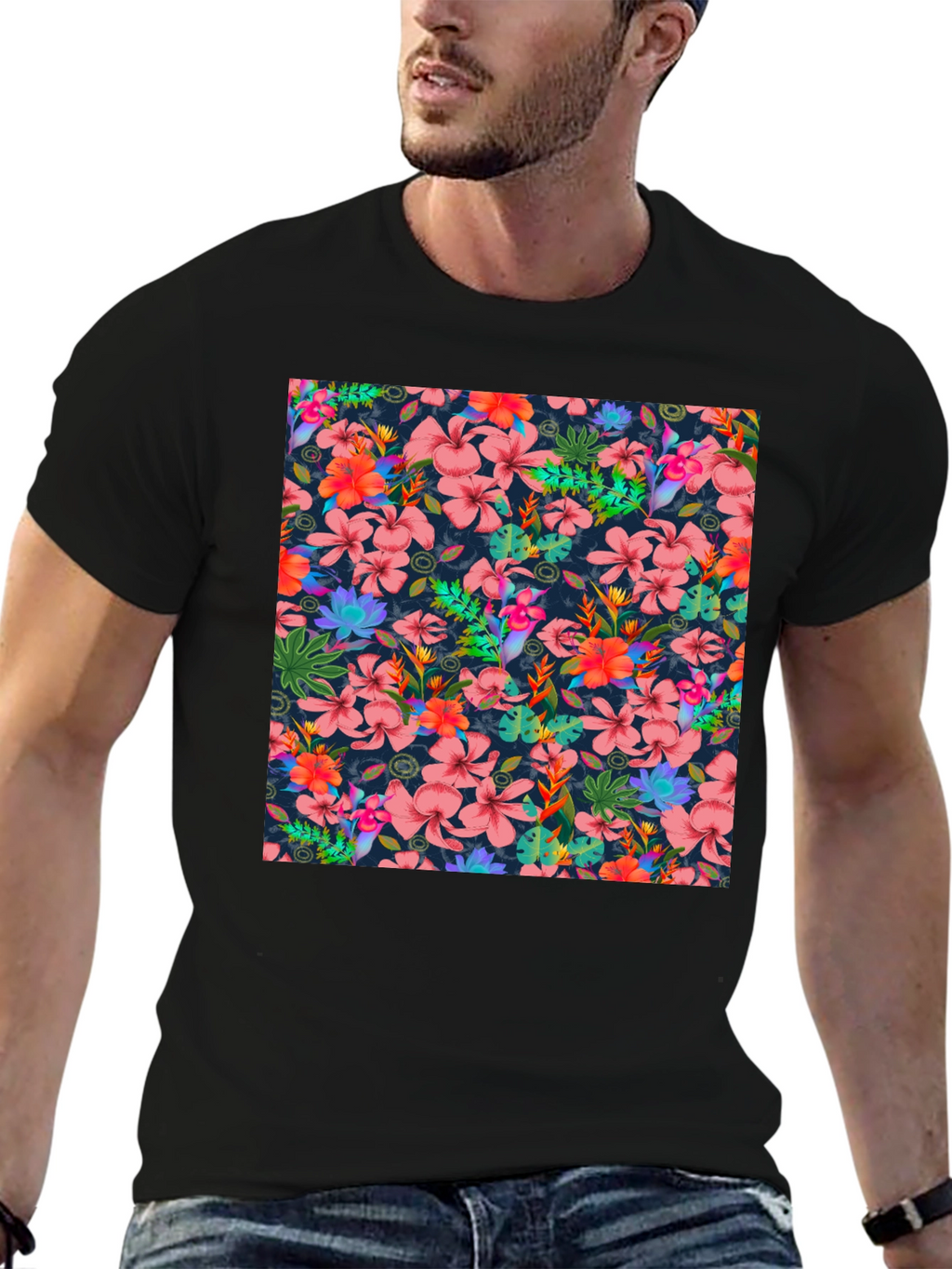 Tropical Floral Print T-Shirt