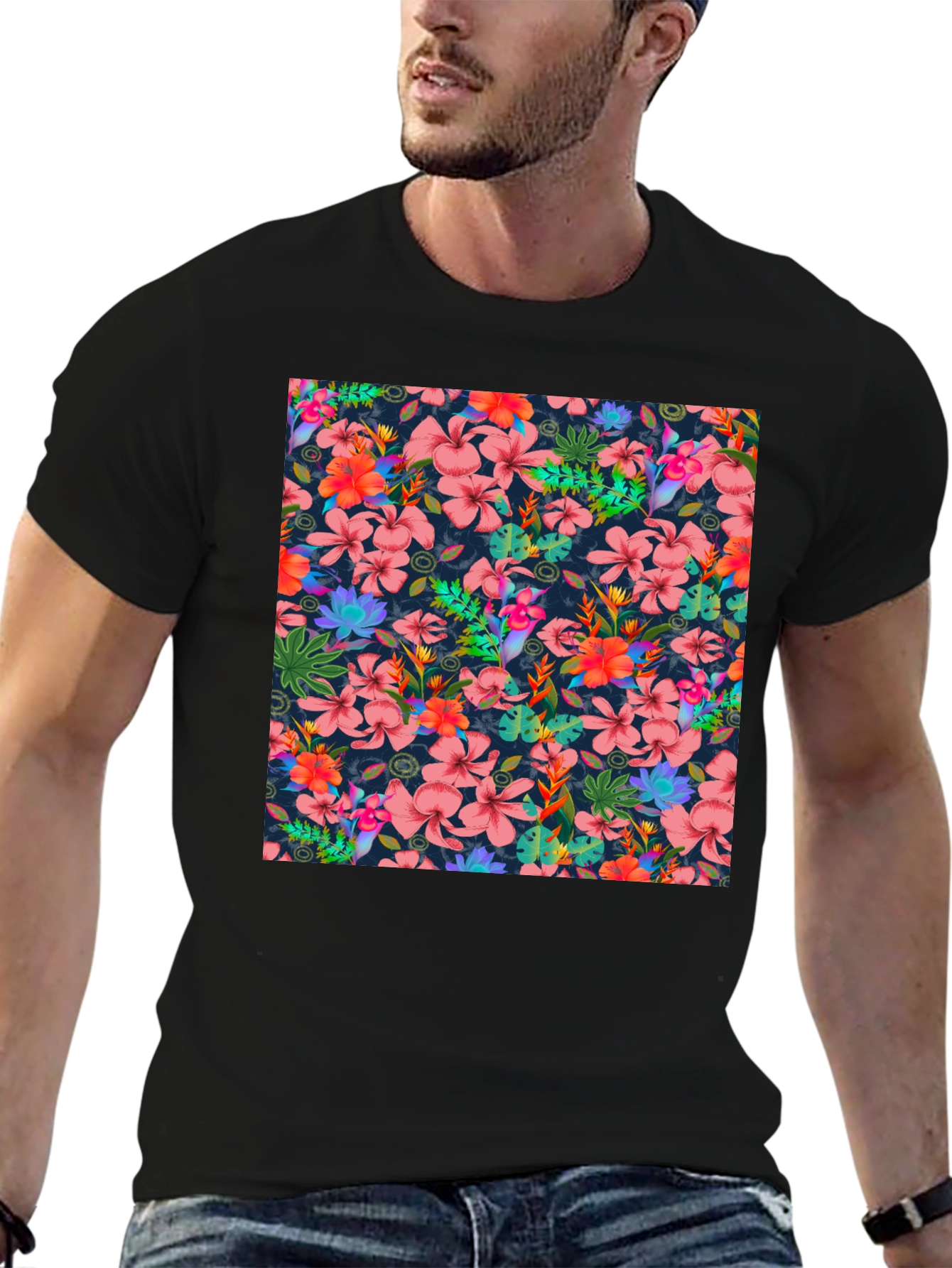 Tropical Floral Print T-Shirt