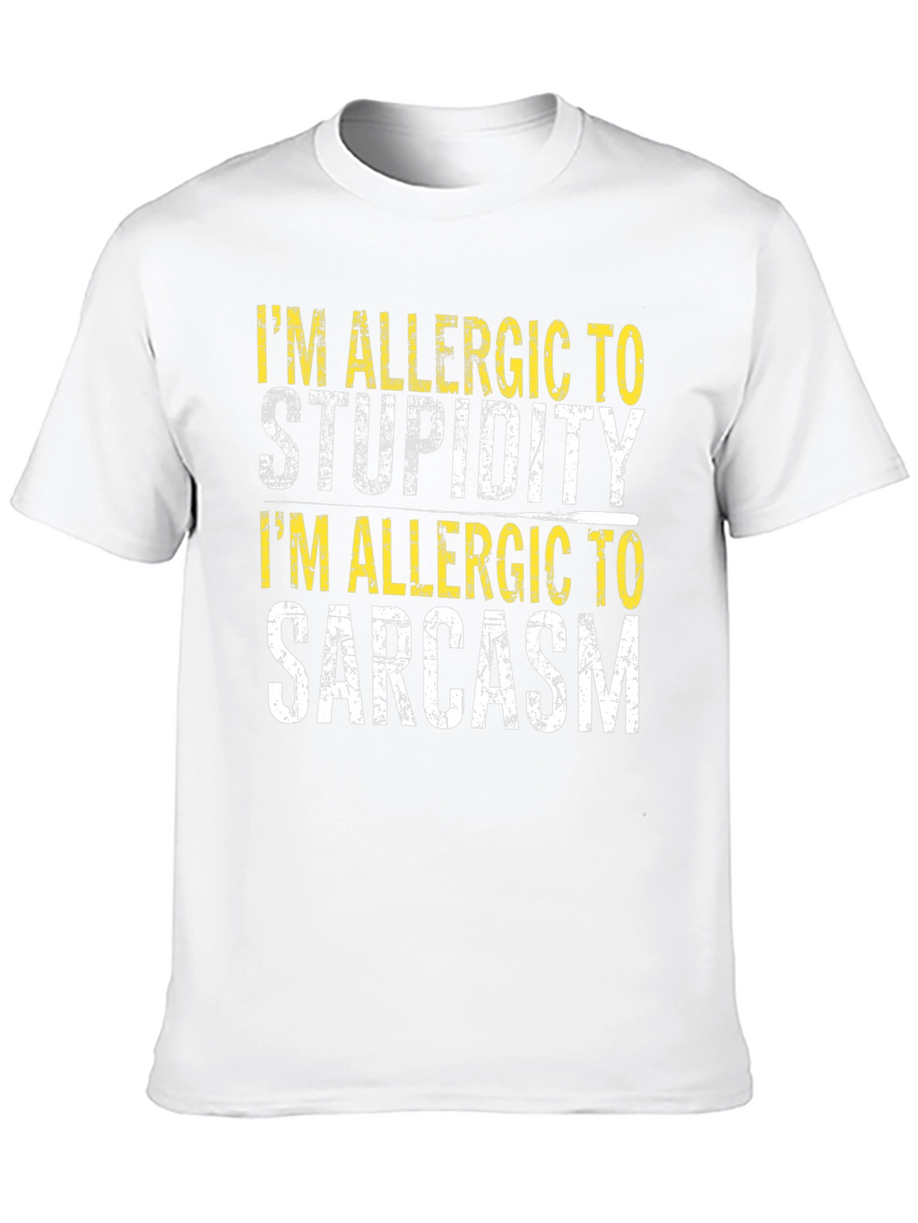 Funny Allergic to Stupidity & Sarcasm Black T-Shirt