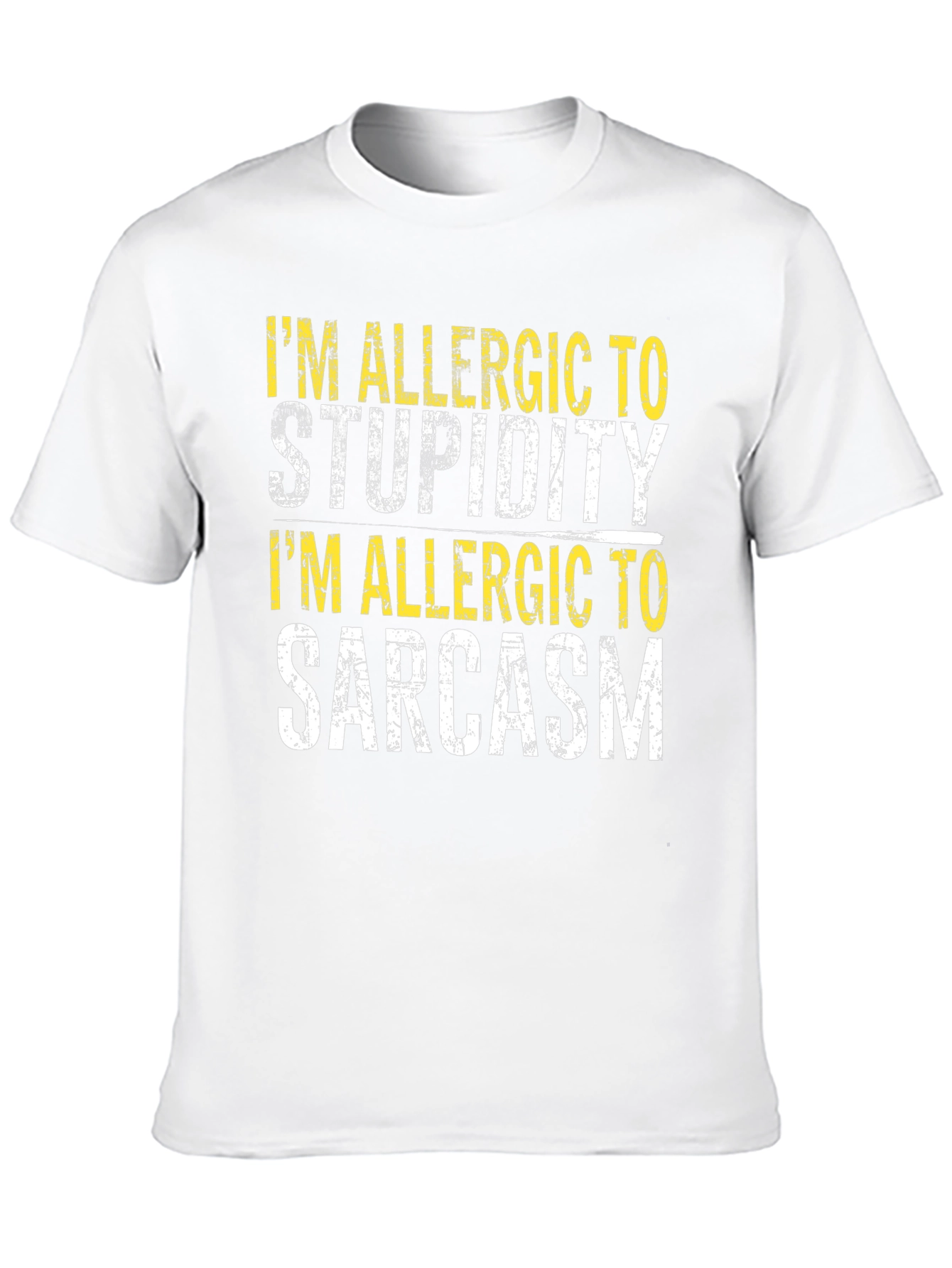 Funny Allergic to Stupidity & Sarcasm Black T-Shirt