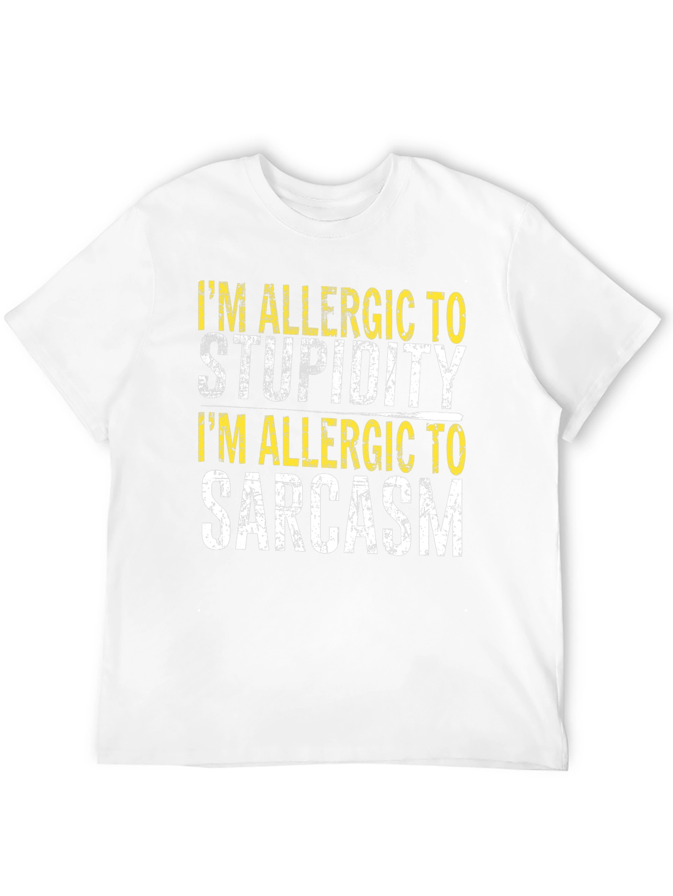 Funny Allergic to Stupidity & Sarcasm Black T-Shirt