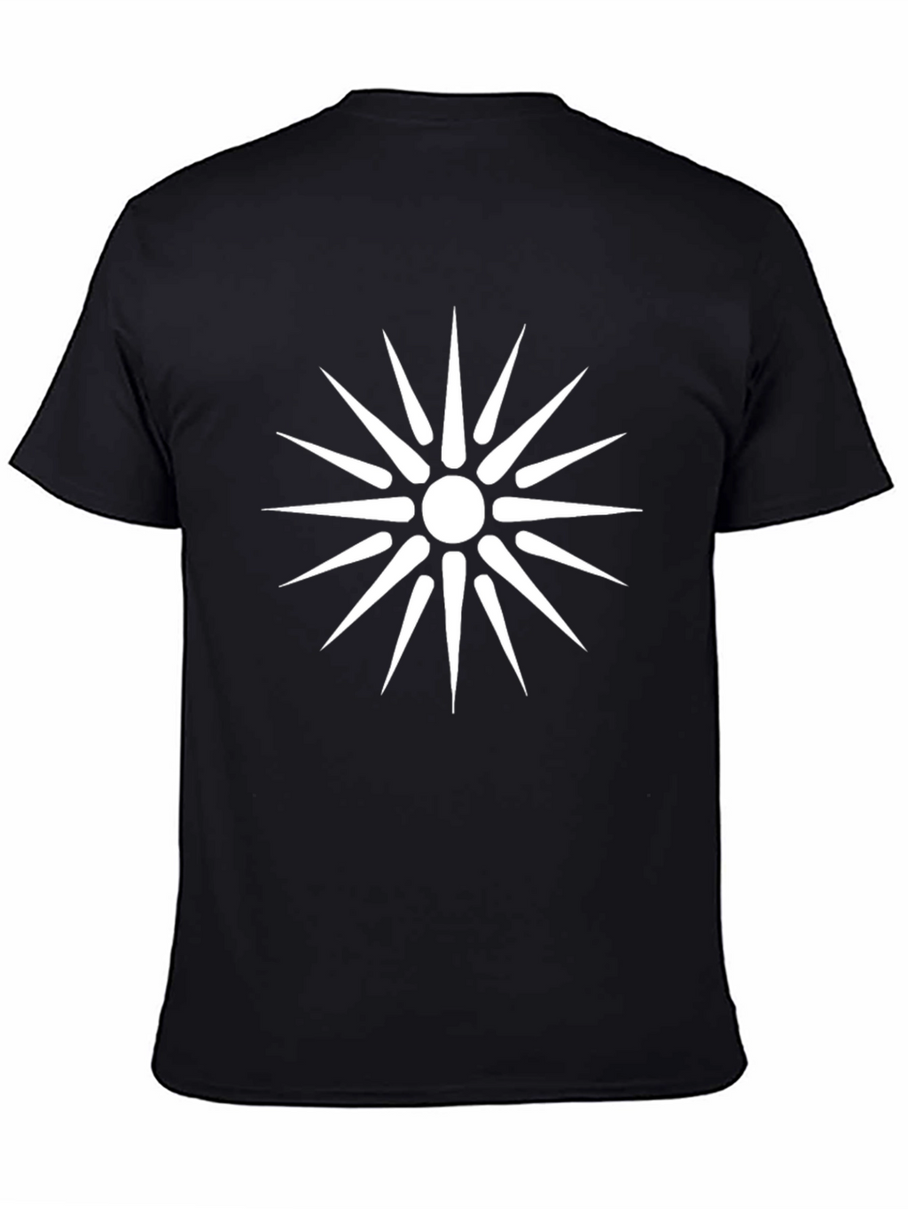 Black T-Shirt with Vergina Sun Design