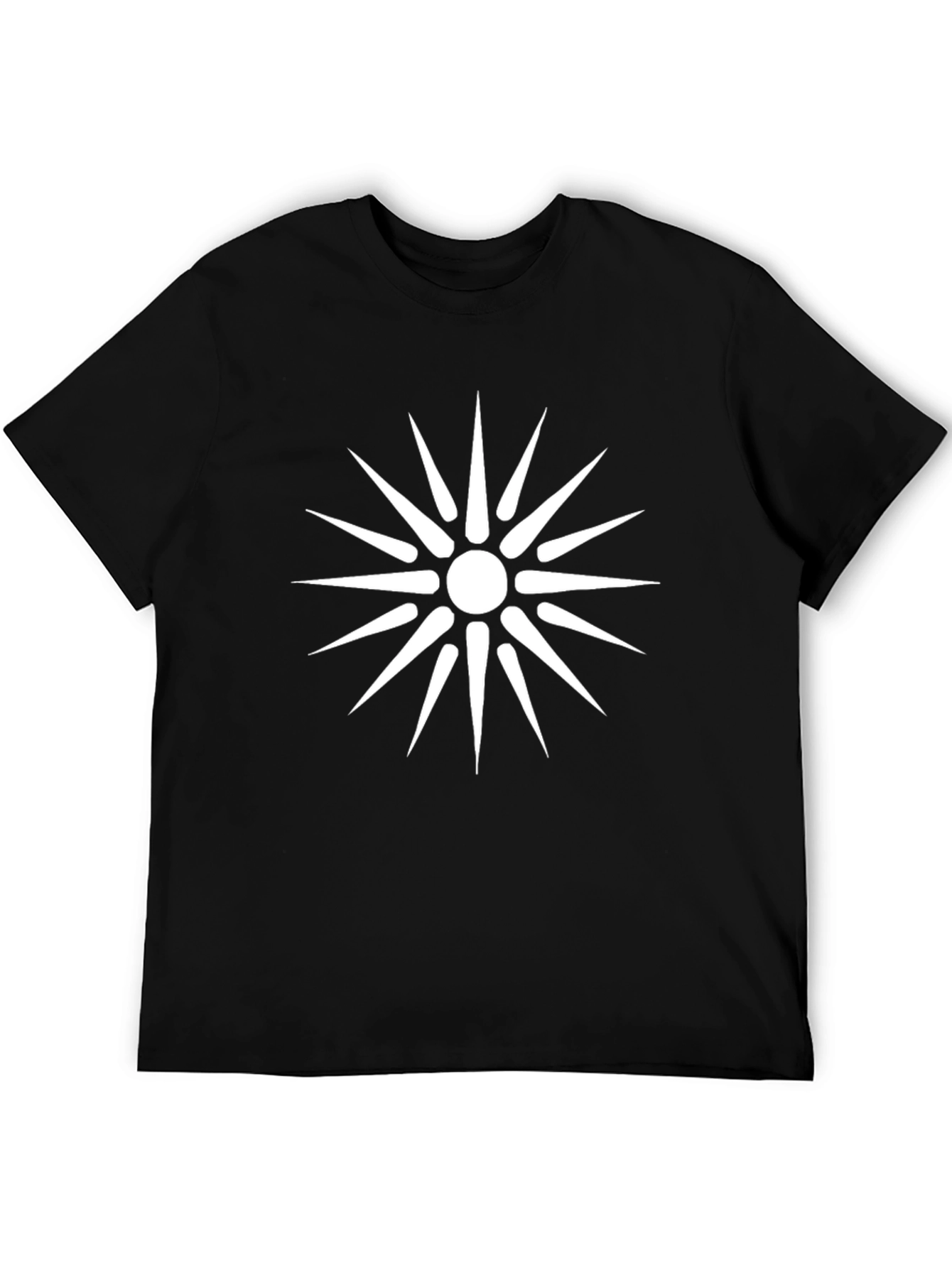 Black T-Shirt with Vergina Sun Design