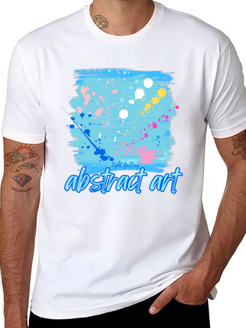Abstract Art Splatter Tee - Trendy Casual Shirt