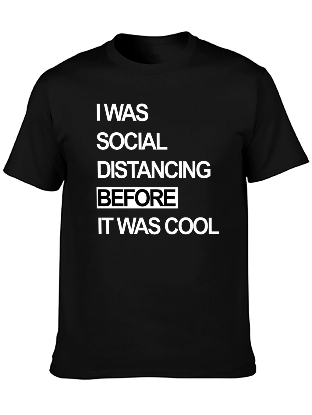Social Distancing Graphic Tee - Black Cotton Casual T-Shirt