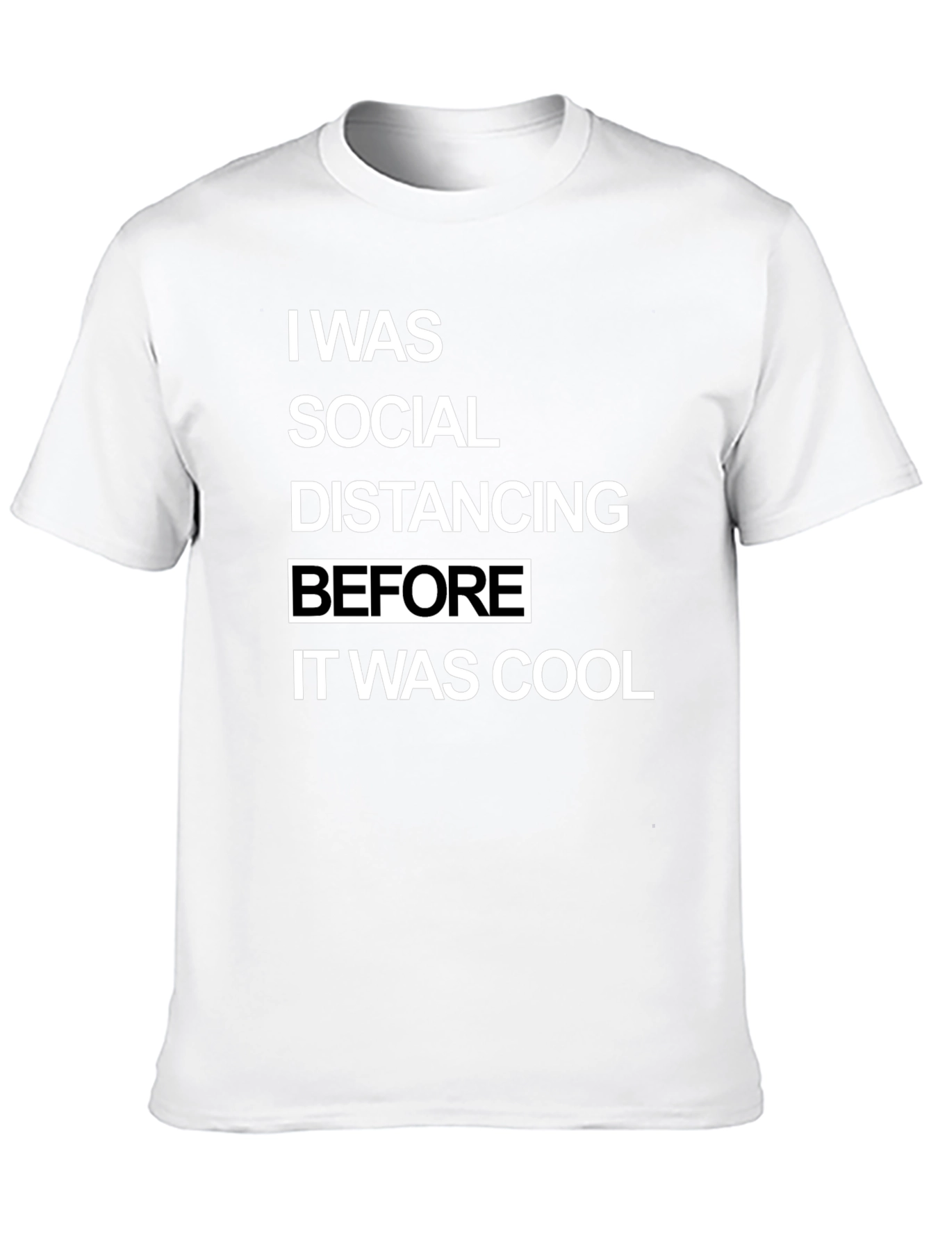Social Distancing Graphic Tee - Black Cotton Casual T-Shirt