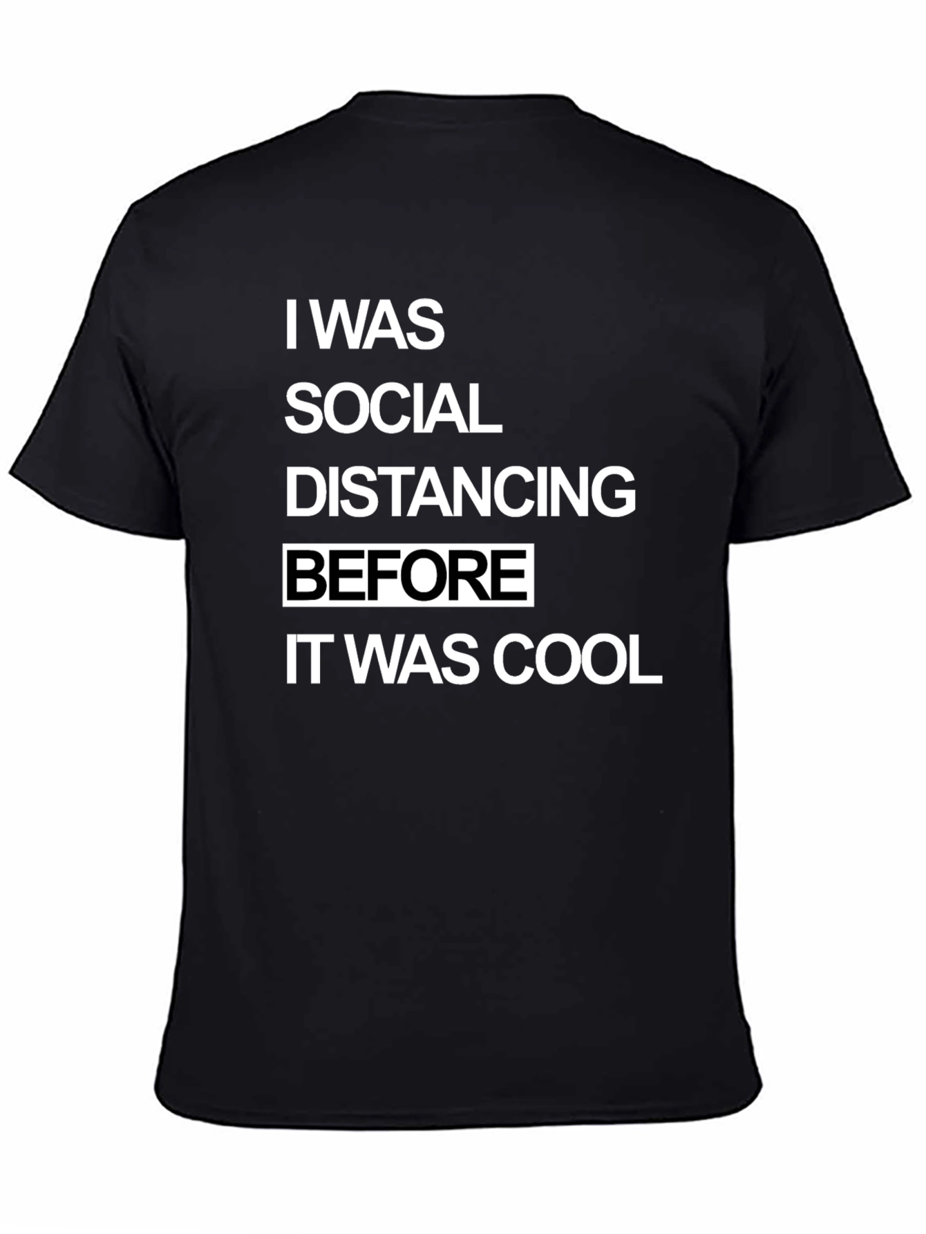 Social Distancing Graphic Tee - Black Cotton Casual T-Shirt