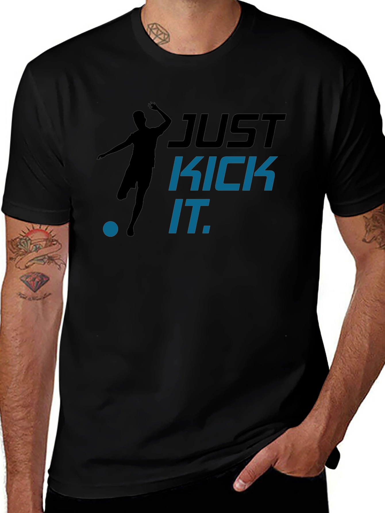 Just Kick It Graphic T-Shirt - Black