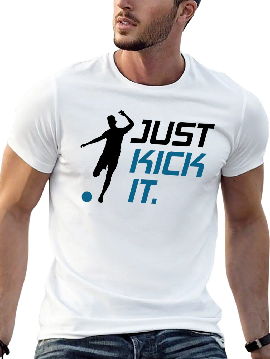 Just Kick It Graphic T-Shirt - Black