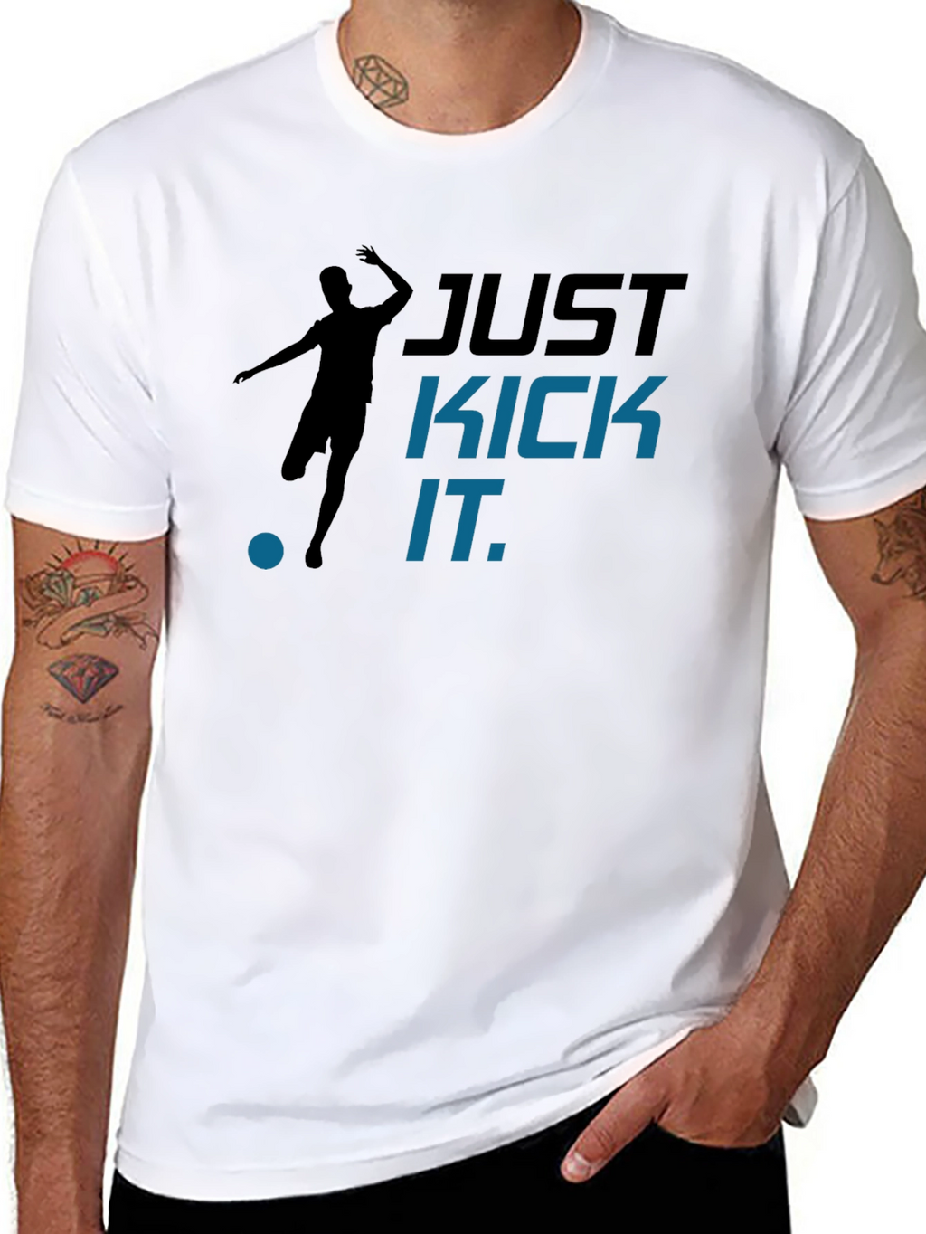 Just Kick It Graphic T-Shirt - Black