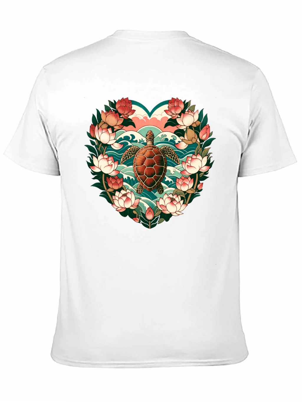 Turtle Floral Heart Graphic Tee