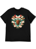 Turtle Floral Heart Graphic Tee