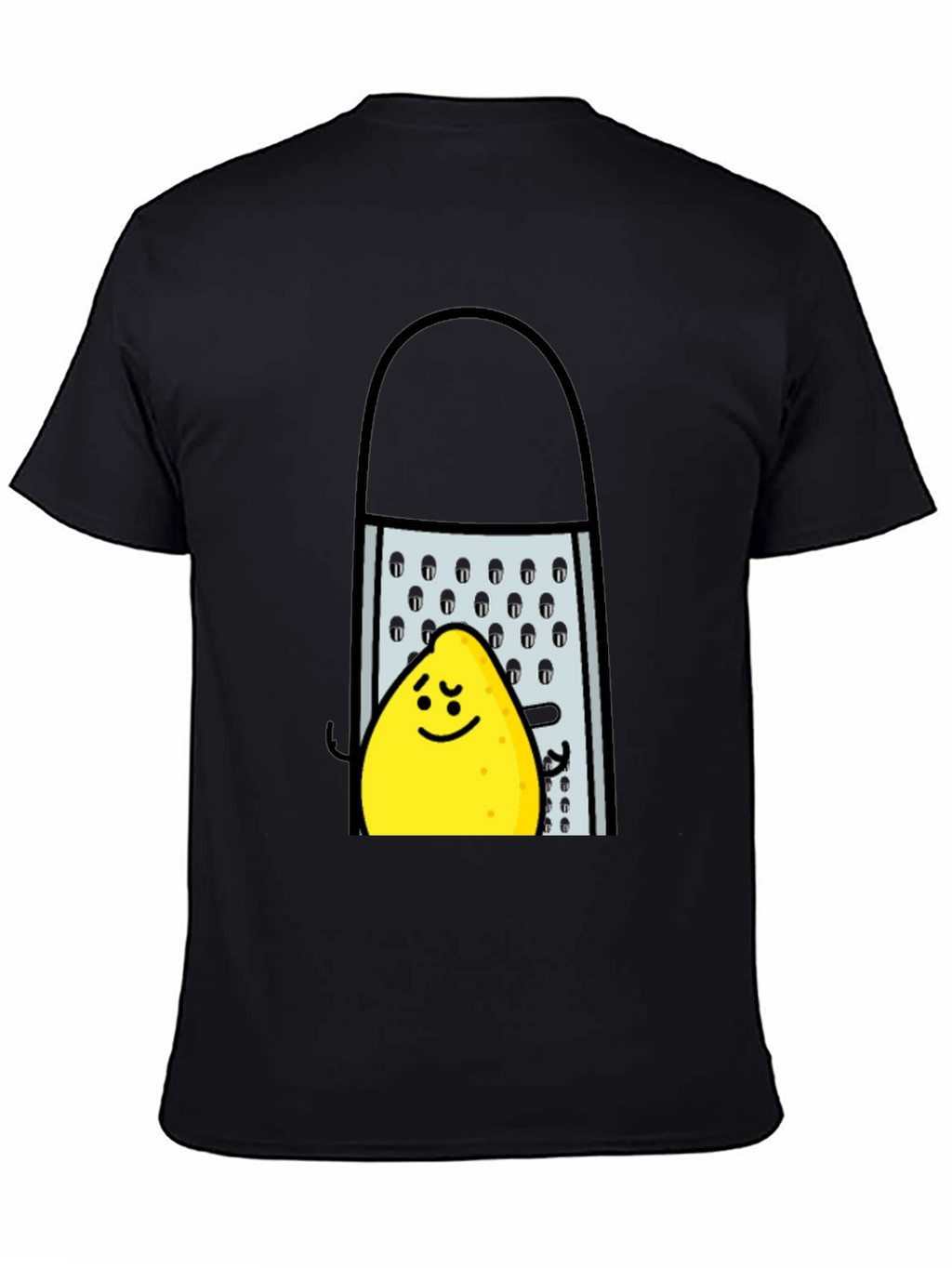 Funny Grated Lemon T-Shirt - Black Cotton Tee