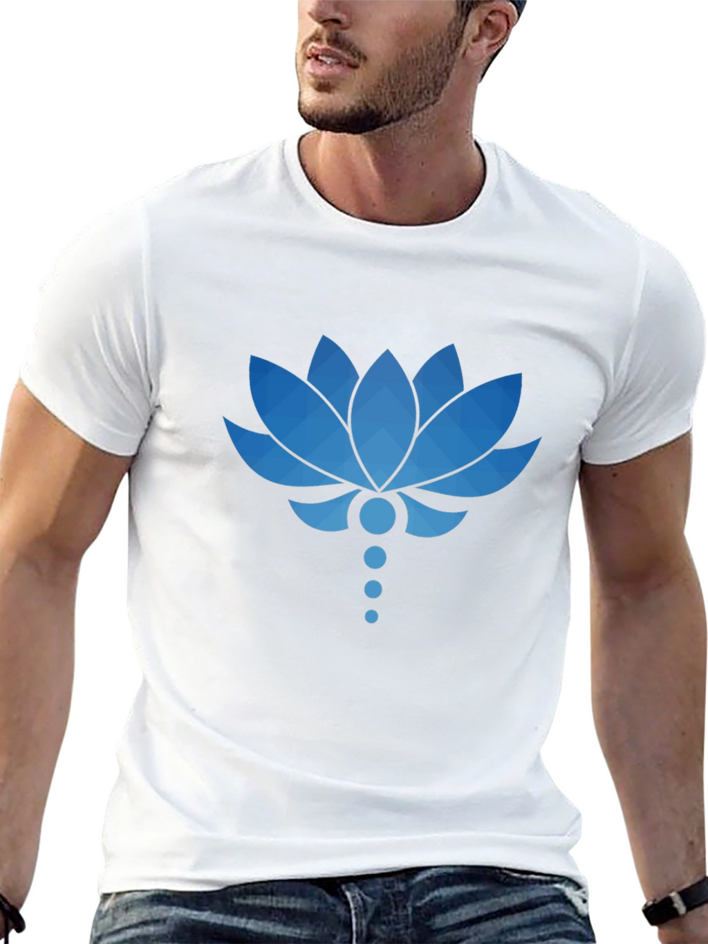 Lotus Flower Graphic T-Shirt - Stylish Mens Tee