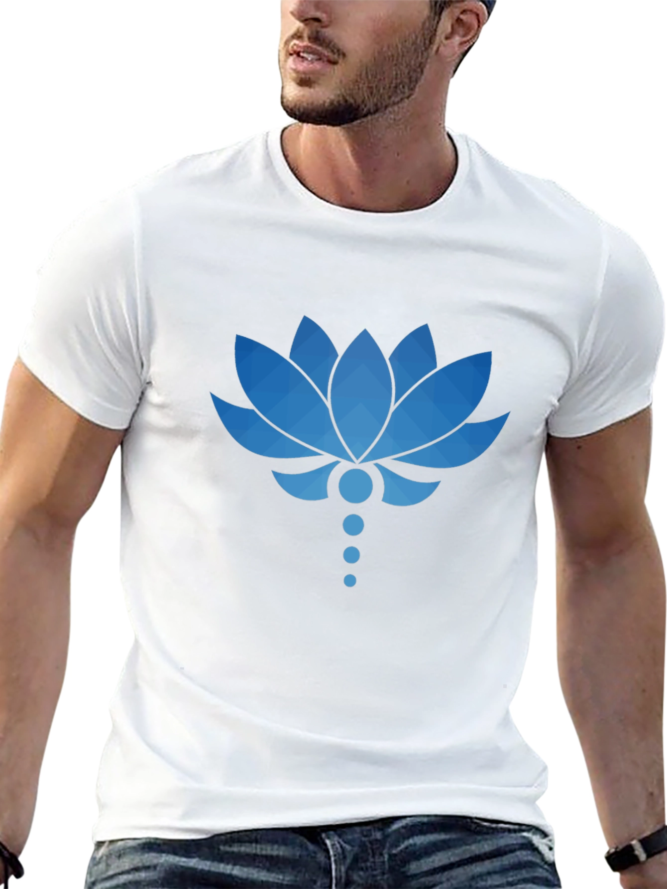 Lotus Flower Graphic T-Shirt - Stylish Mens Tee