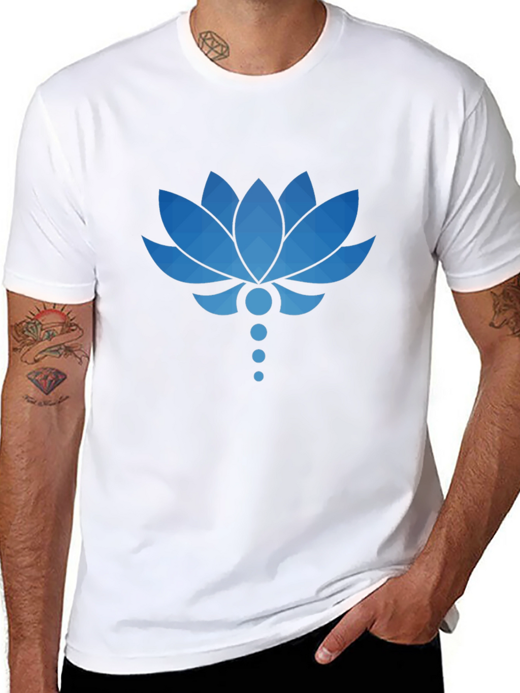 Lotus Flower Graphic T-Shirt - Stylish Mens Tee