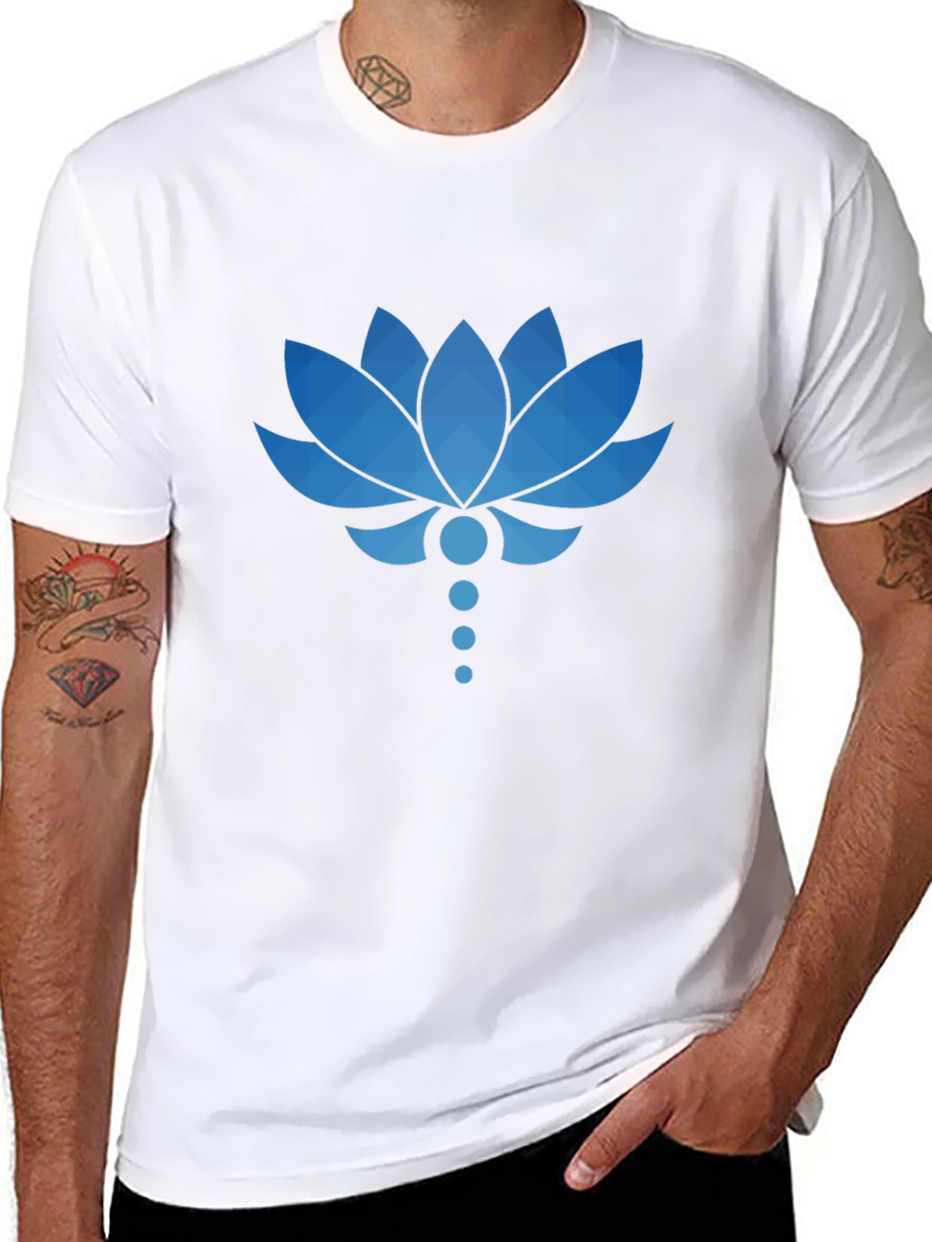 Lotus Flower Graphic T-Shirt - Stylish Mens Tee