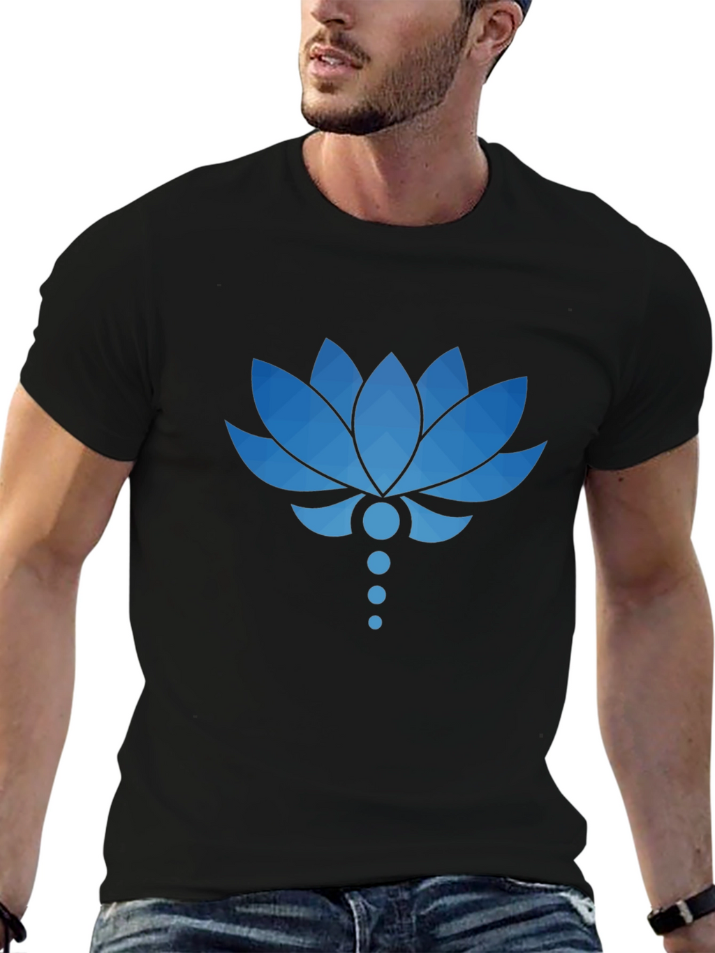 Lotus Flower Graphic T-Shirt - Stylish Mens Tee