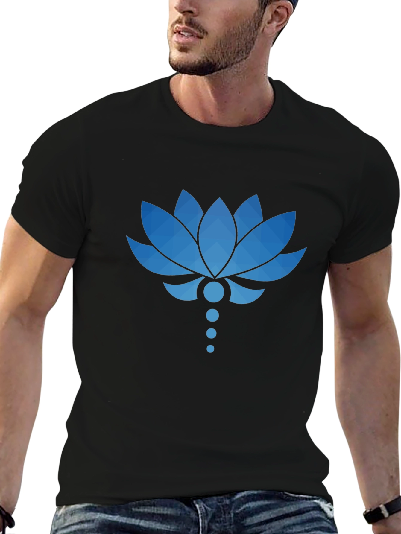 Lotus Flower Graphic T-Shirt - Stylish Mens Tee