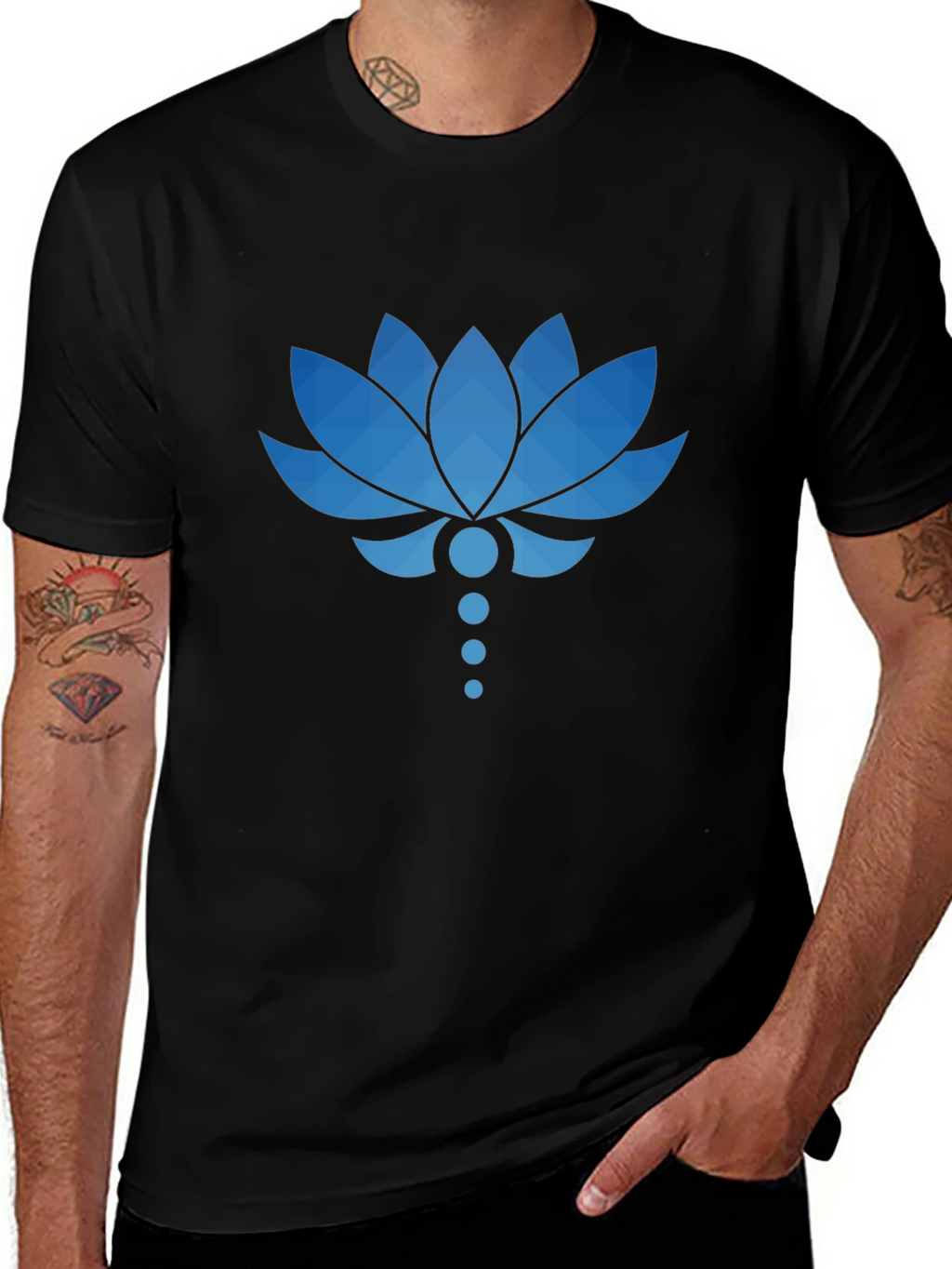 Lotus Flower Graphic T-Shirt - Stylish Mens Tee