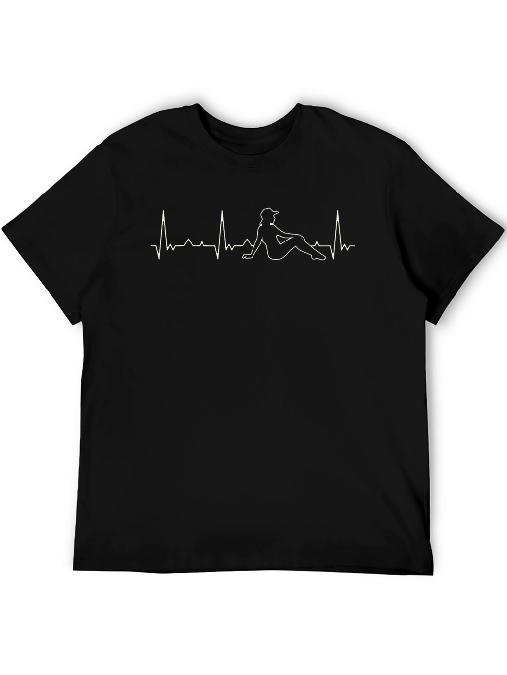 Trucker Heartbeat Graphic Tee - Black